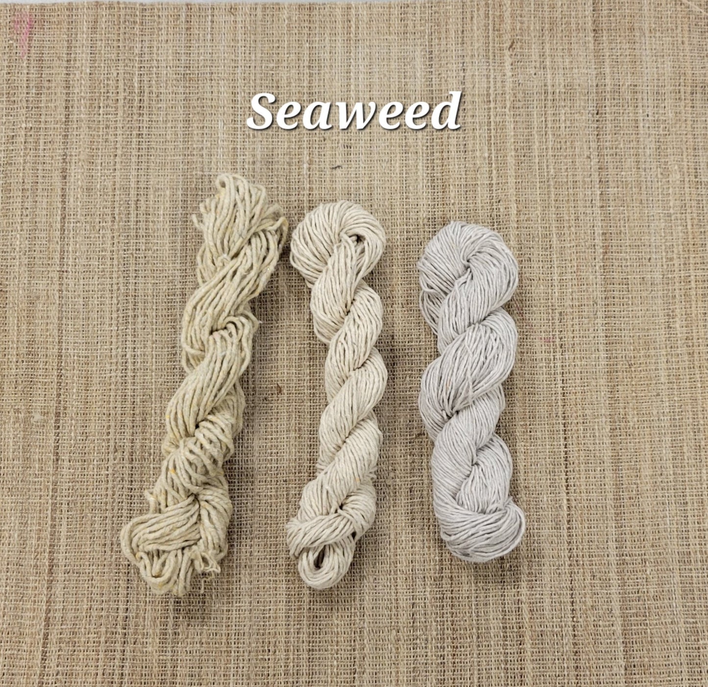 Seaweed Macro Algae Mini Skeins Yarn Bleached. 40 Yards. Great for Kitting, Crochet, Weaving, Craft, Fiber Arts.