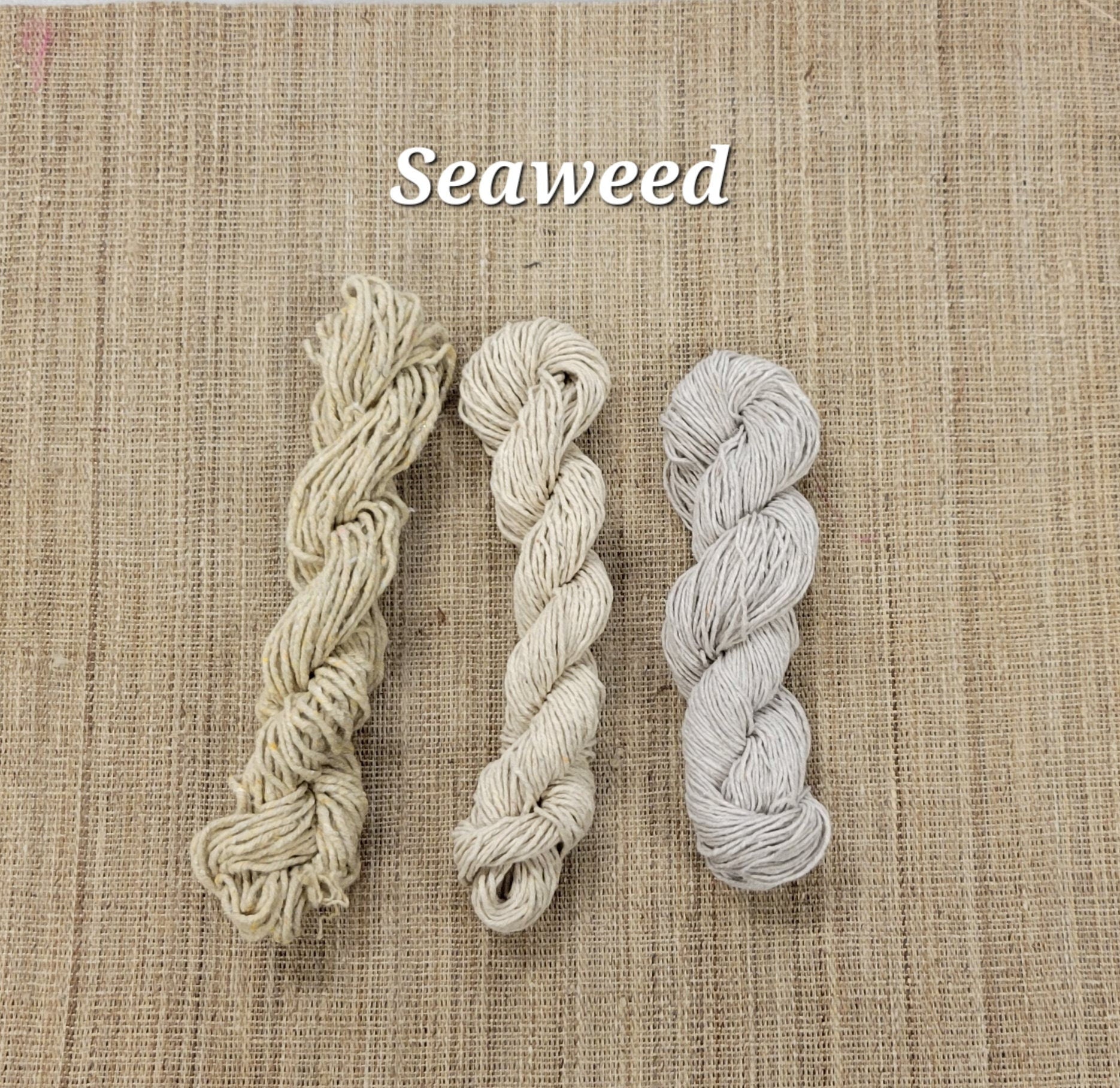 Seaweed Macro Algae Mini Skeins Yarn Bleached. 40 Yards. Great for Kitting, Crochet, Weaving, Craft, Fiber Arts.