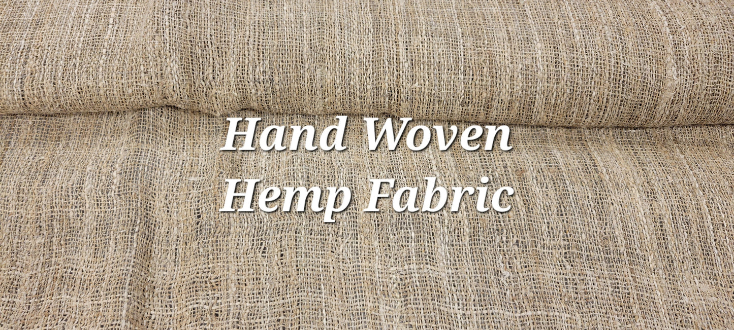 Hemp Hand-Woven Fabric. By the 1/2 Yard. 100% Plant Fiber. 45" Wide