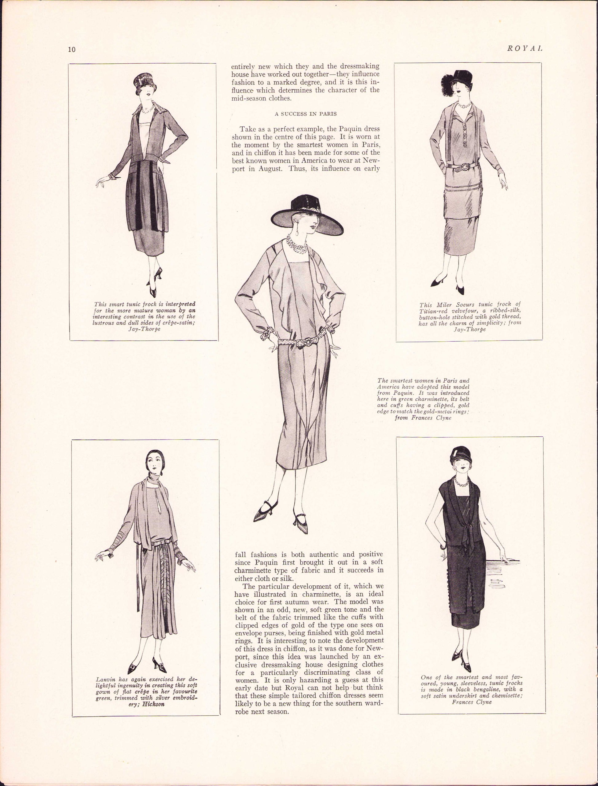 1924 Royal Formerly Le Costume Royal September, Pattern Catalog E-book DOWNLOAD Women's and Children's Fashion Magazine, Vol 28, No 12.