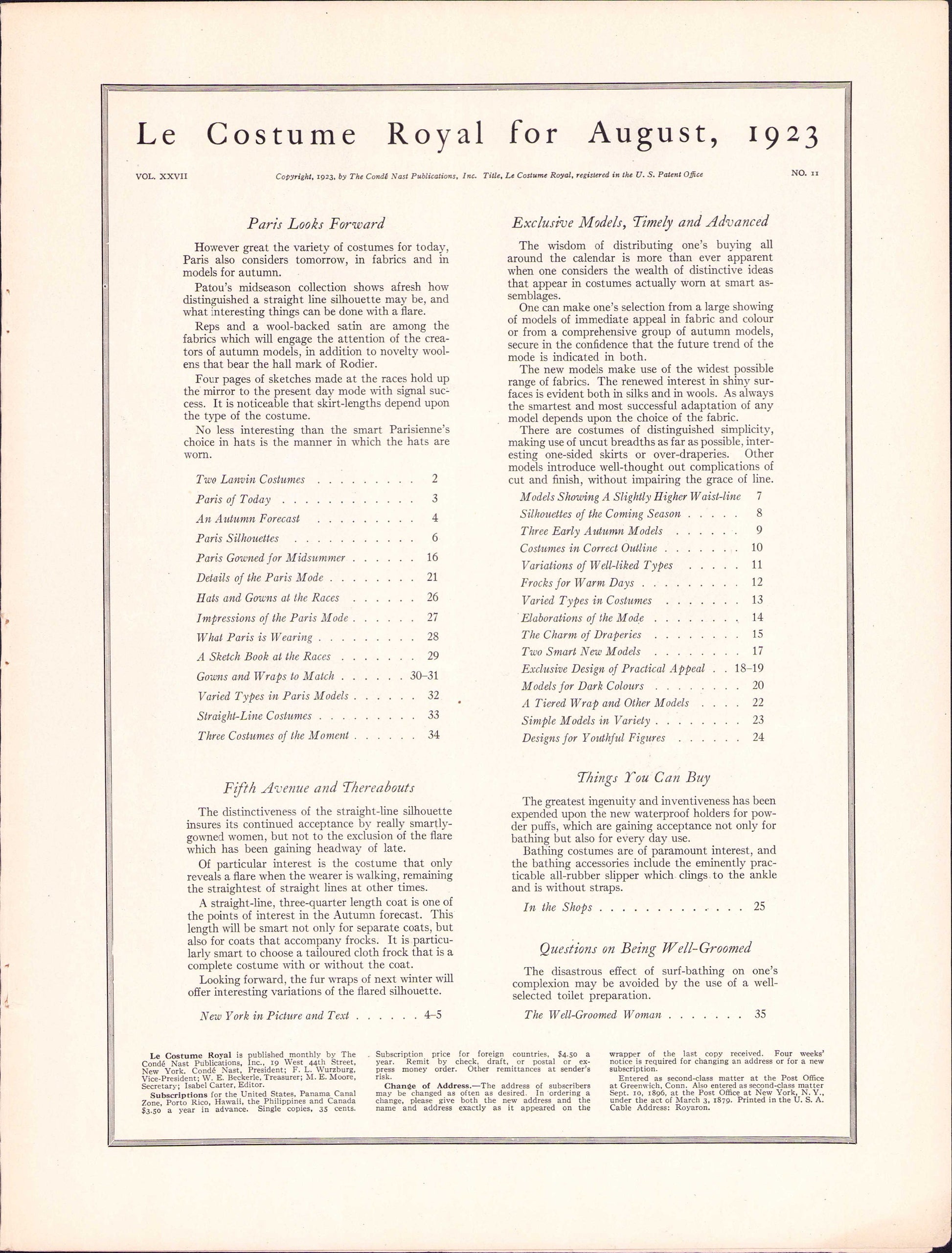 1923 Le Costume Royal August, Pattern Catalog E-book INSTANT DOWNLOAD 1920s Women's and Children's Fashion Magazine, Vol 27, No 11.