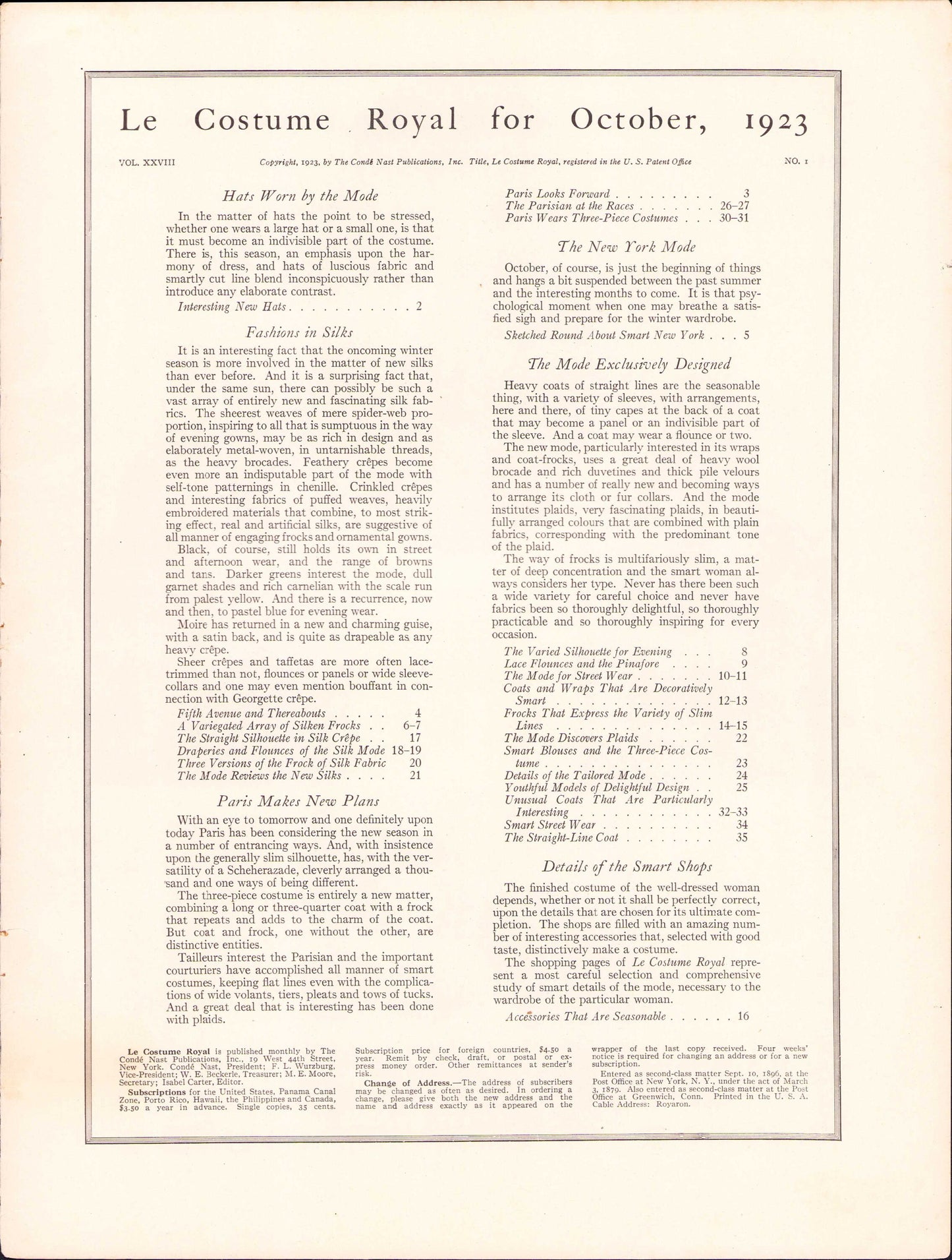 1923 Le Costume Royal October, Pattern Catalog E-book INSTANT DOWNLOAD 1920s Women's and Children's Fashion Magazine, Vol 28, No 1.