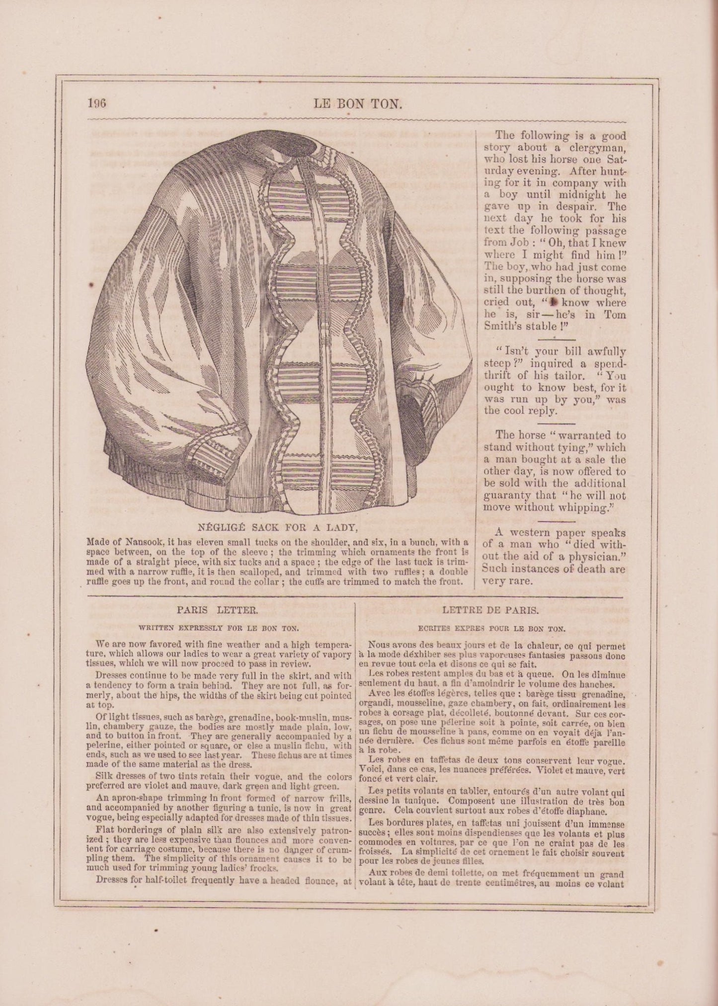 1861 Le Bon Ton Journal de Modes September. Catalog Monthly Report. Paris Fashions Ladies Dress, E-book DOWNLOAD, Fine Arts, Vol 10 No 9.