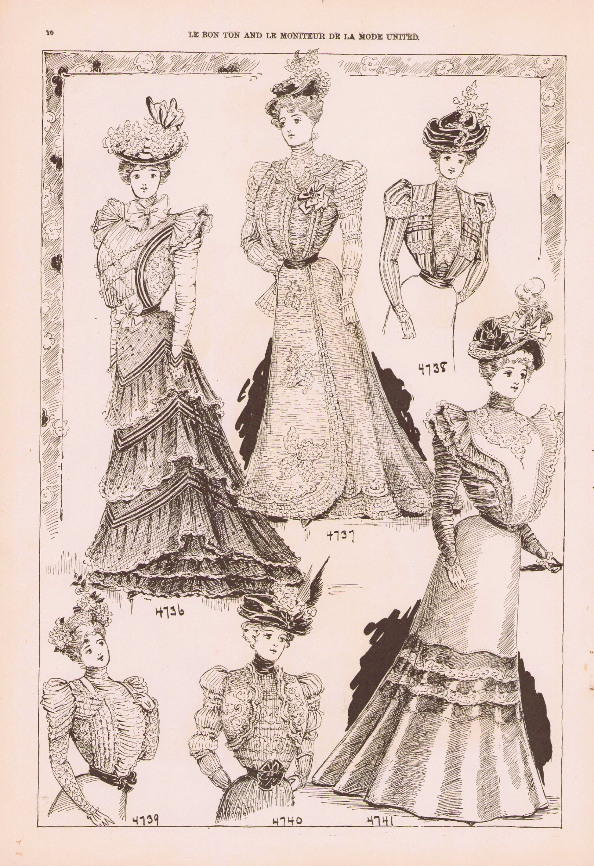 1898 Le Bon Ton Le Moniteur de la Mode United April. Catalog Monthly Report. Paris Fashions Ladies Dress, E-book DOWNLOAD, Vol 47 No 4.