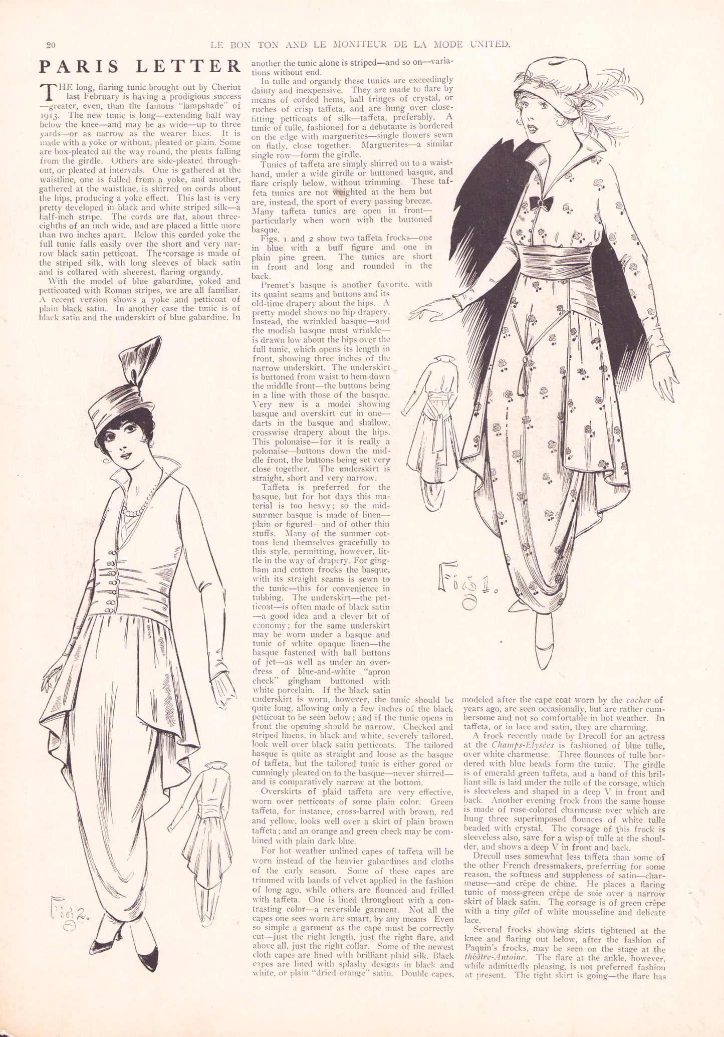 1914 Le Bon Ton Le Moniteur de la Mode United July. Catalog Monthly Report. Paris Fashions Ladies Dress, E-book DOWNLOAD, Vol 63 No 7.