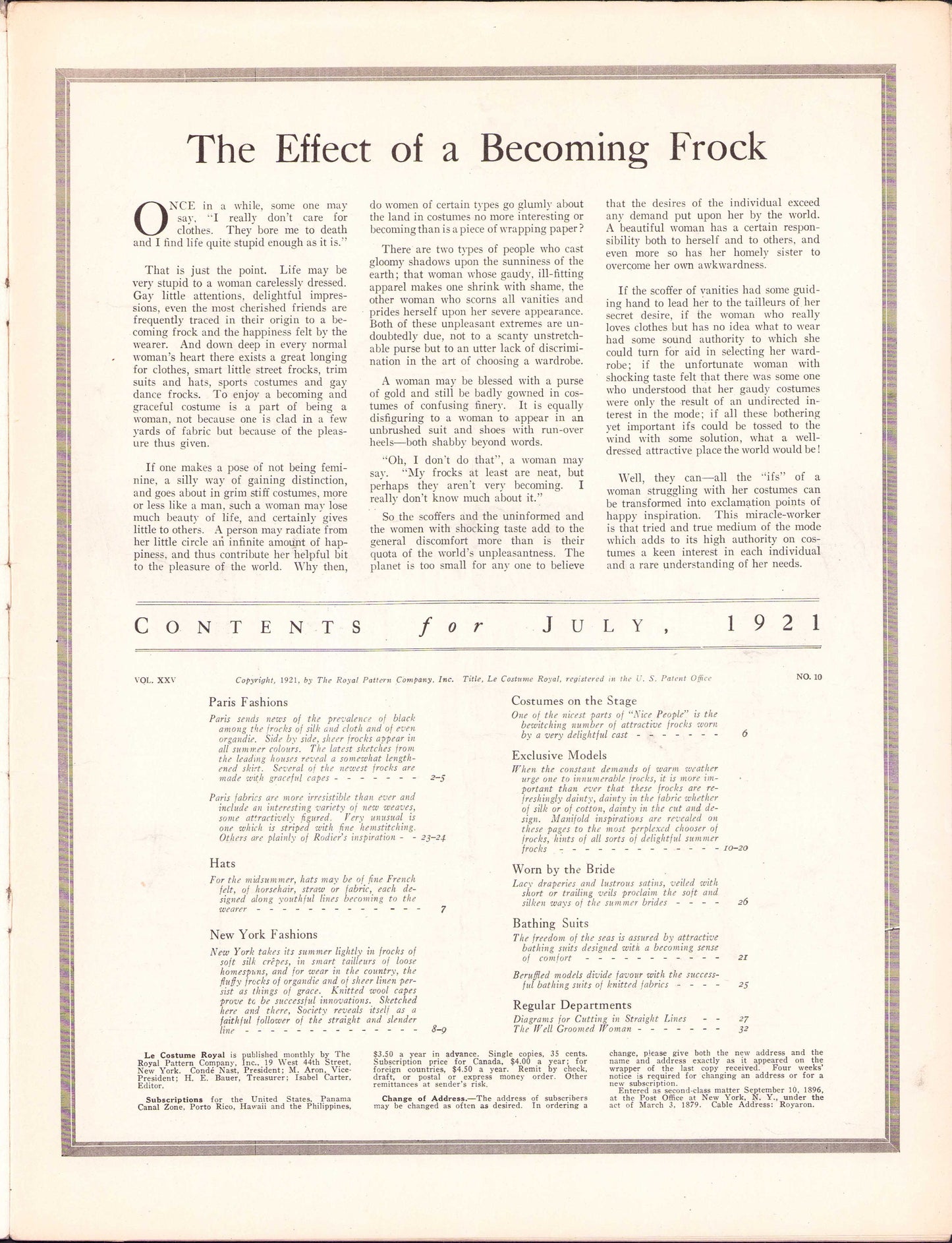 1921 Le Costume Royal July, Pattern Catalog E-book INSTANT DOWNLOAD 1920s Women's and Children's Fashion Magazine, Vol 25, No 10.