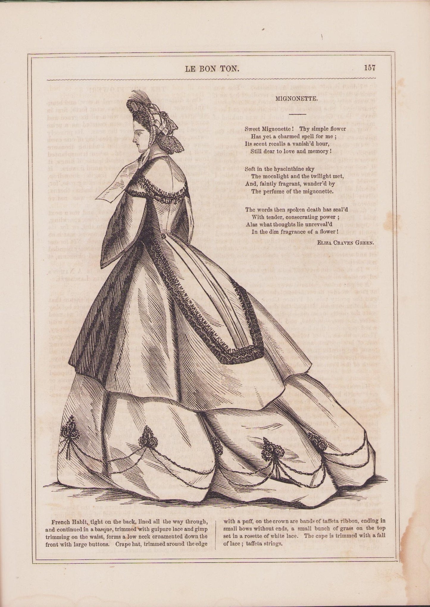 1864 July, Le Bon Ton Journal de Modes. Catalog Monthly Report. Paris Fashions Ladies Dress, E-book DOWNLOAD, Fine Arts, Vol 13, No 7.