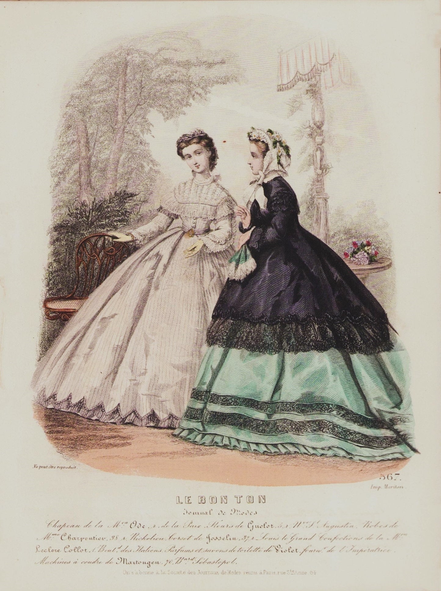 1864 July, Le Bon Ton Journal de Modes. Catalog Monthly Report. Paris Fashions Ladies Dress, E-book DOWNLOAD, Fine Arts, Vol 13, No 7.