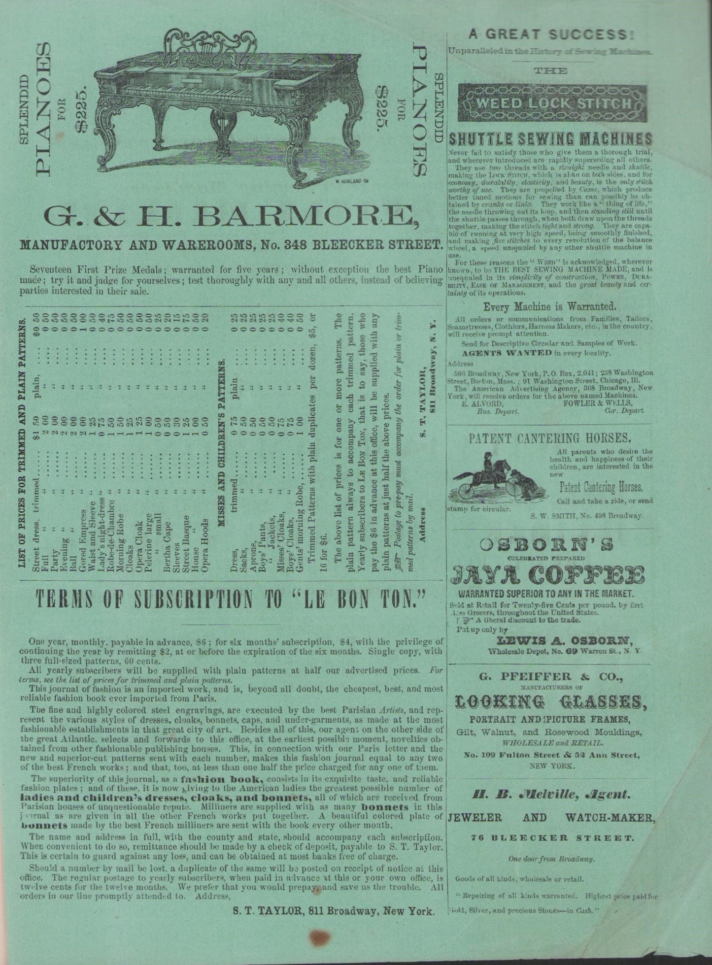 1864 July, Le Bon Ton Journal de Modes. Catalog Monthly Report. Paris Fashions Ladies Dress, E-book DOWNLOAD, Fine Arts, Vol 13, No 7.