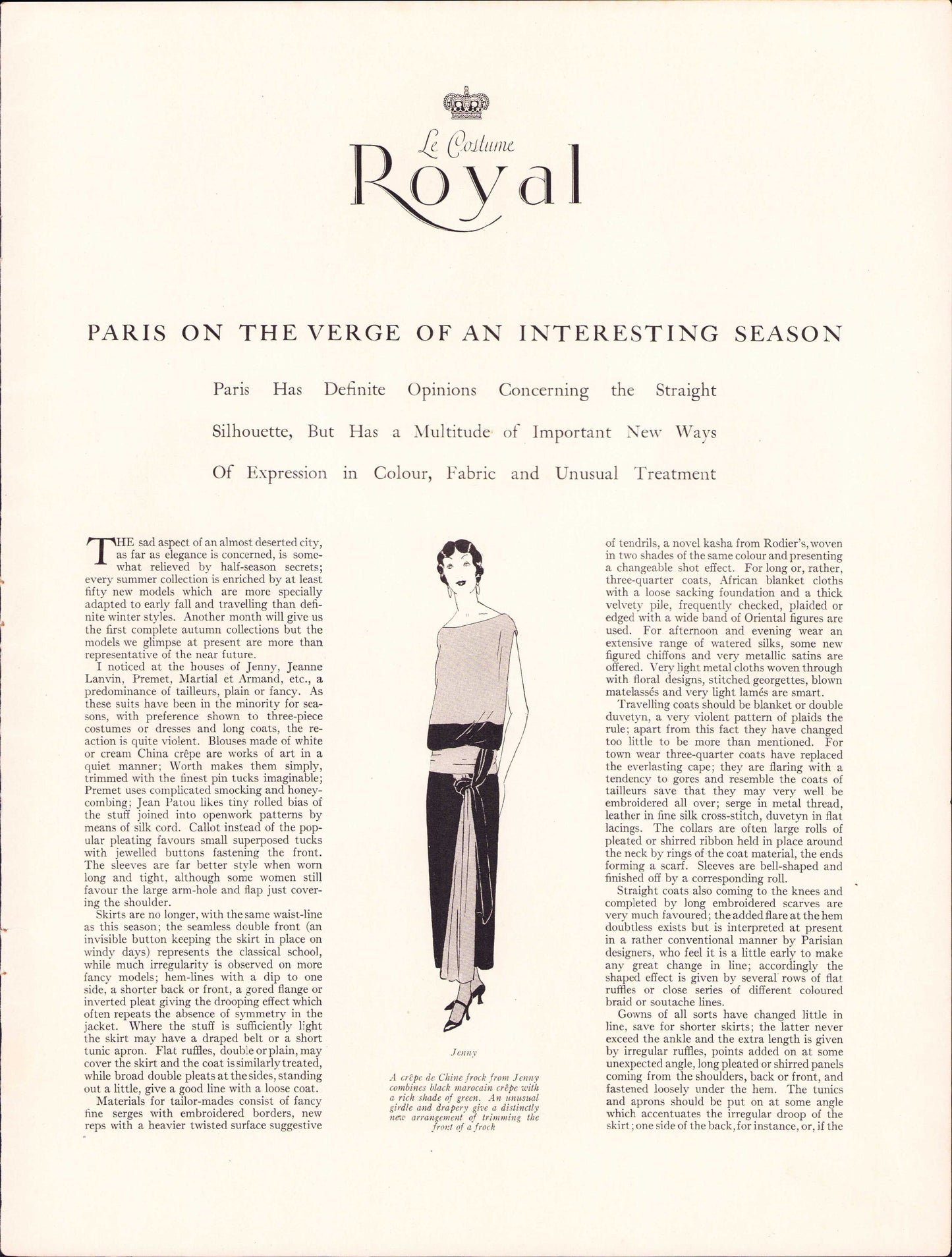 1923 Le Costume Royal October, Pattern Catalog E-book INSTANT DOWNLOAD 1920s Women's and Children's Fashion Magazine, Vol 28, No 1.