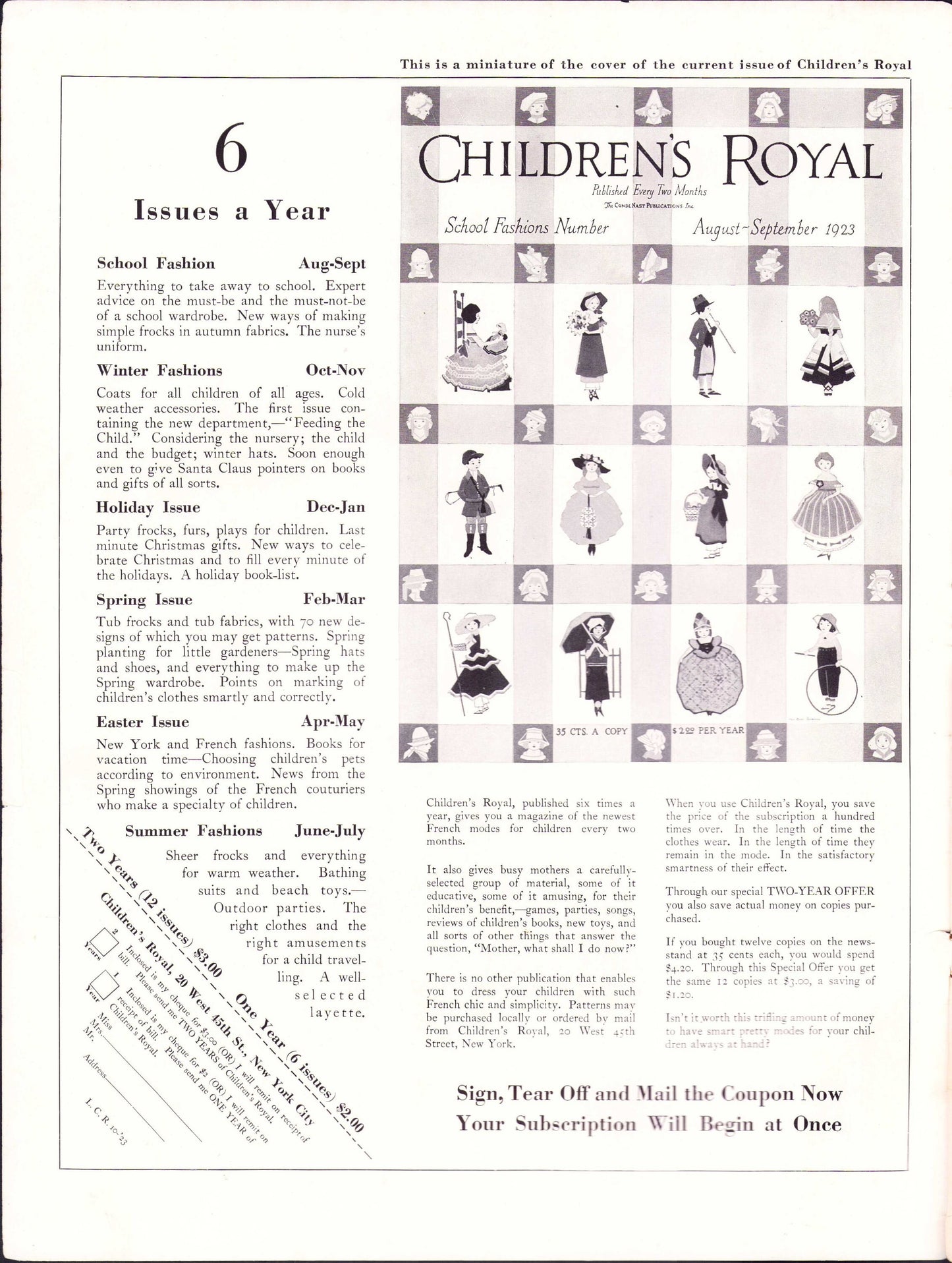 1923 Le Costume Royal October, Pattern Catalog E-book INSTANT DOWNLOAD 1920s Women's and Children's Fashion Magazine, Vol 28, No 1.