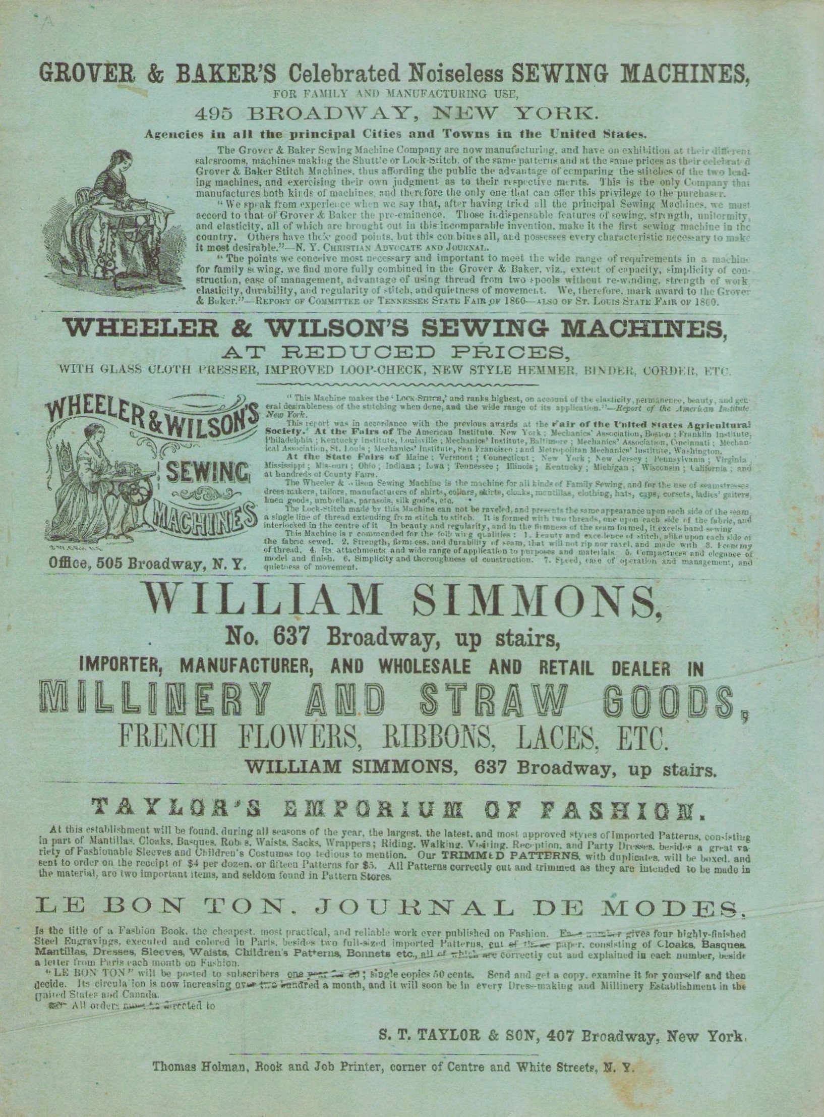 1861 Le Bon Ton Journal de Modes September. Catalog Monthly Report. Paris Fashions Ladies Dress, E-book DOWNLOAD, Fine Arts, Vol 10 No 9.