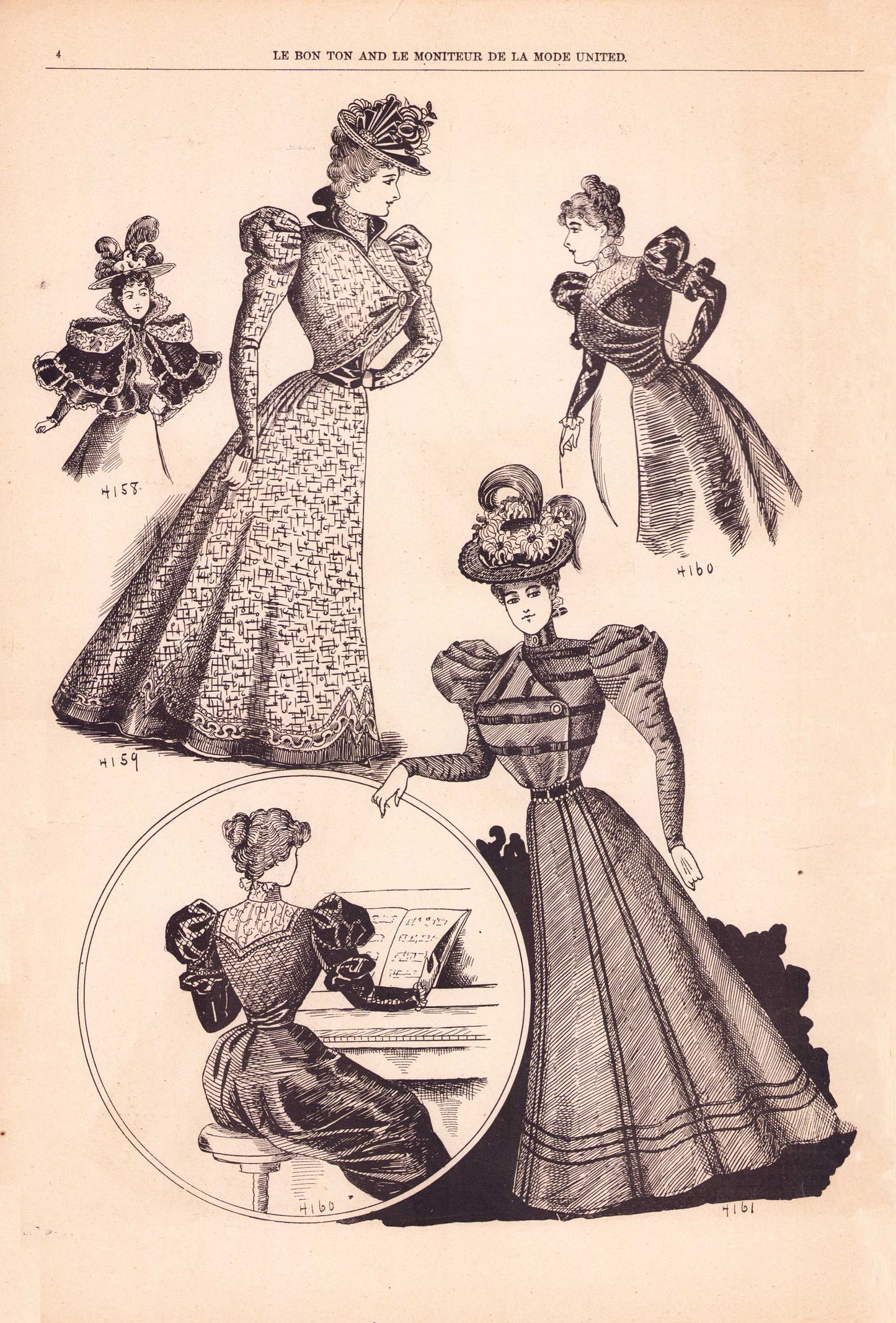 1897 Le Bon Ton Le Moniteur de la Mode United March. Catalog Monthly Report. Paris Fashions Ladies Dress, E-book DOWNLOAD, Vol 46 No 3.