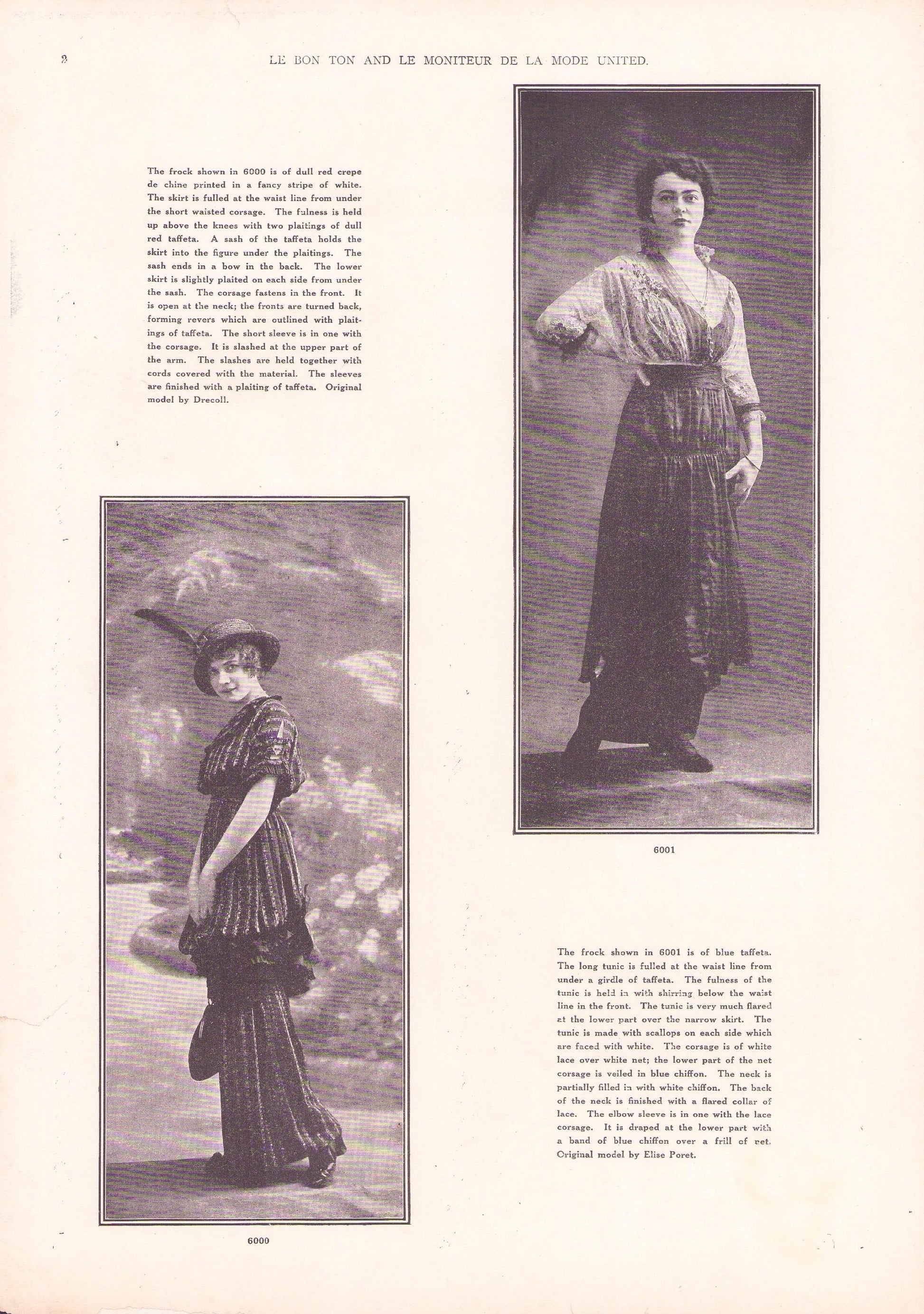 1914 Le Bon Ton Le Moniteur de la Mode United July. Catalog Monthly Report. Paris Fashions Ladies Dress, E-book DOWNLOAD, Vol 63 No 7.