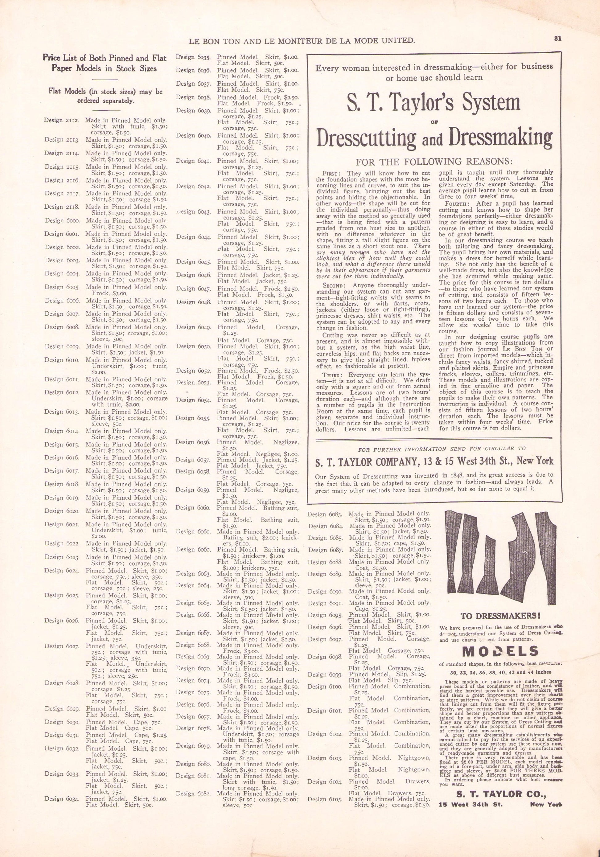 1914 Le Bon Ton Le Moniteur de la Mode United July. Catalog Monthly Report. Paris Fashions Ladies Dress, E-book DOWNLOAD, Vol 63 No 7.