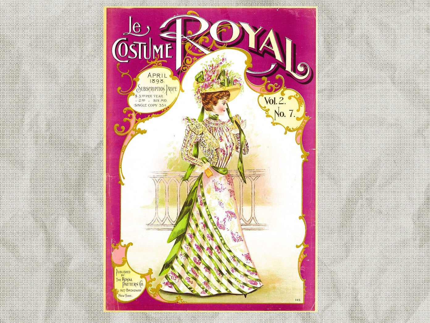 1898 Le Costume Royal April, Royal Pattern Co. Mail Order Catalog E-book INSTANT DOWNLOAD 1890s Ladies' Fashion Magazine, Vol 2, No 7.