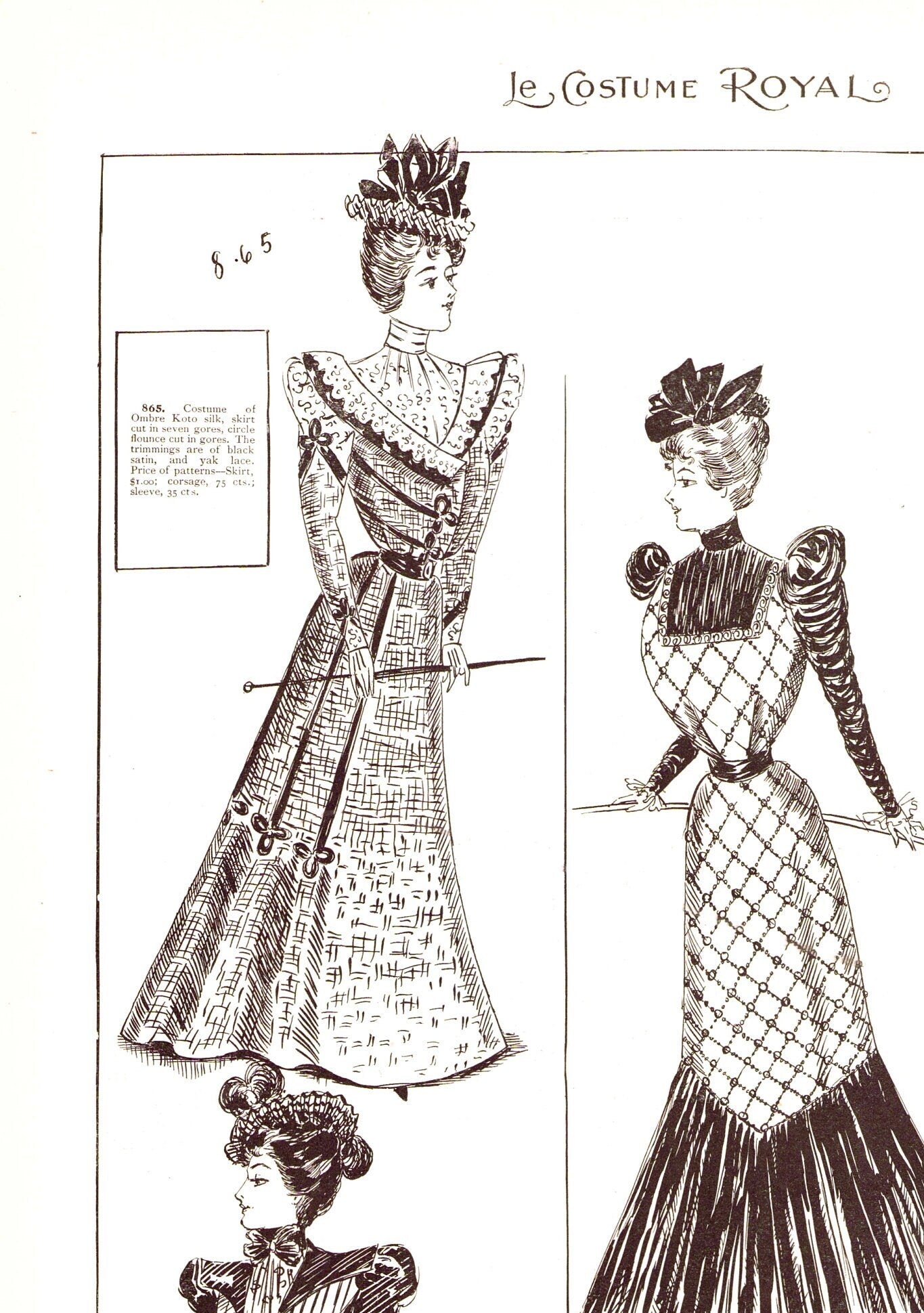 1898 Le Costume Royal April, Royal Pattern Co. Mail Order Catalog E-book INSTANT DOWNLOAD 1890s Ladies' Fashion Magazine, Vol 2, No 7.