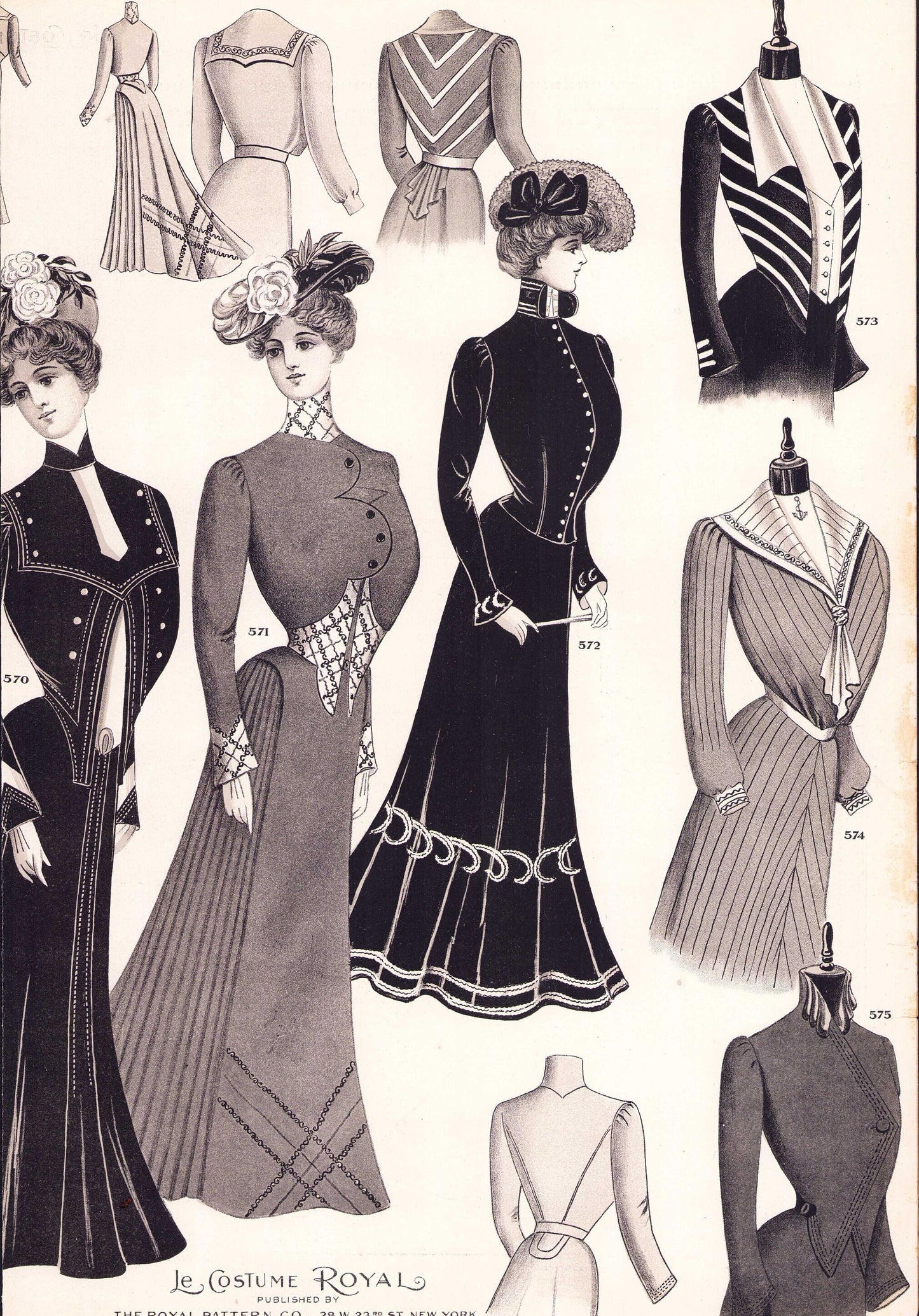 1901 Le Costume Royal April, Royal Pattern Co. Mail Order Catalog E-book INSTANT DOWNLOAD 1900s Ladies' Fashion Magazine, Vol 5, No 7.