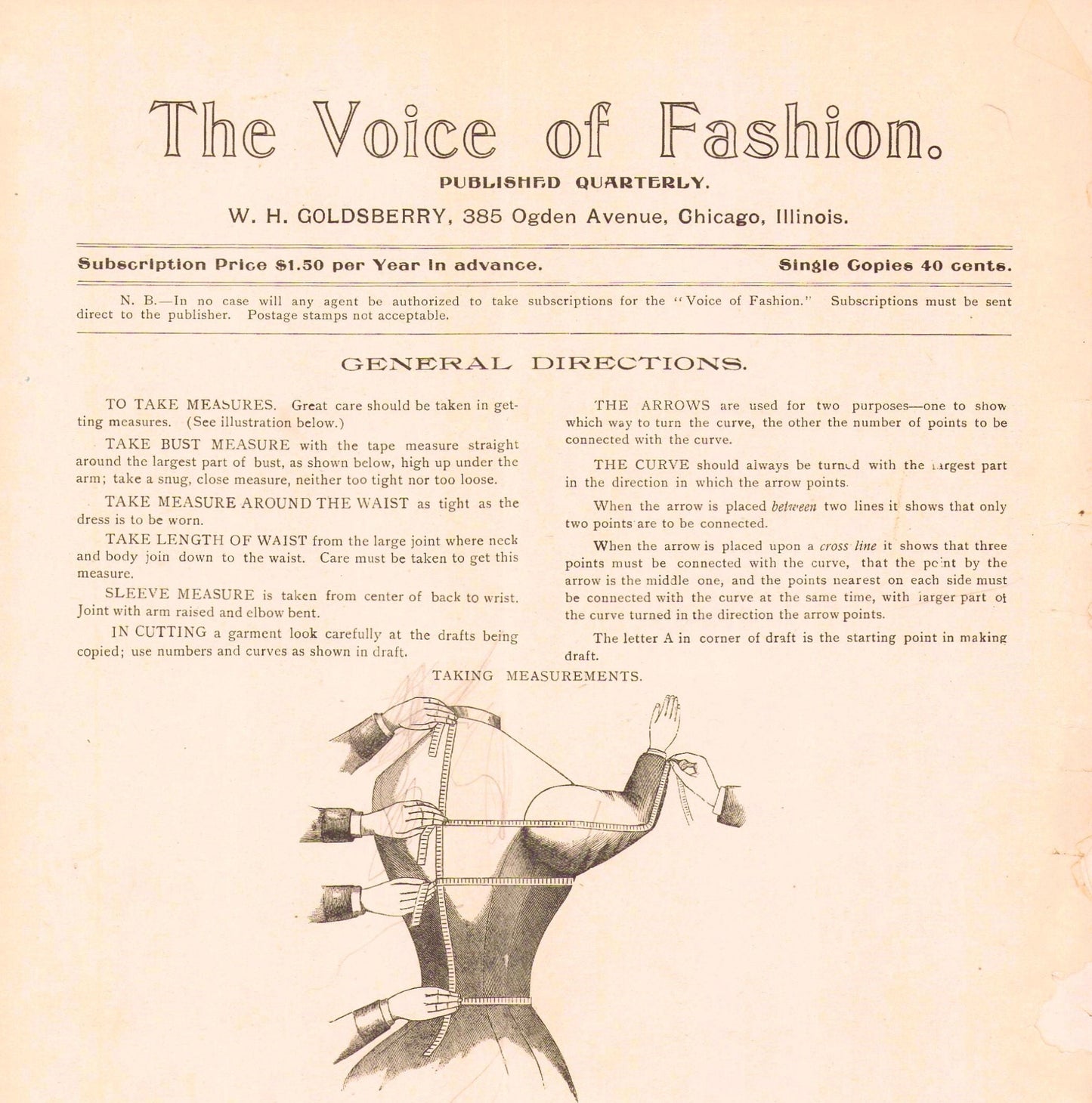 1898 Voice of Fashion November, Chicago Publishing Co, W. H. Goldsberry. Patten Book, Ladies, & Children. E-book DOWNLOAD, Vol 12 No 50.