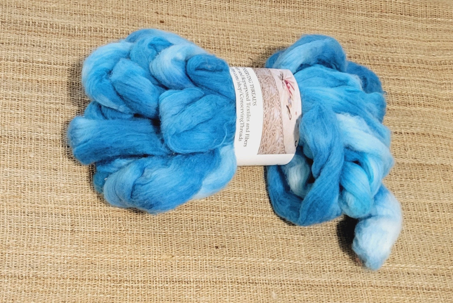 Cotton, 1/2 oz (0.5 ounce) Dyed Acala Cotton Sliver, Hand Dyed in Blue Colors. Spin Cotton!!! Crafts and Fiber Arts