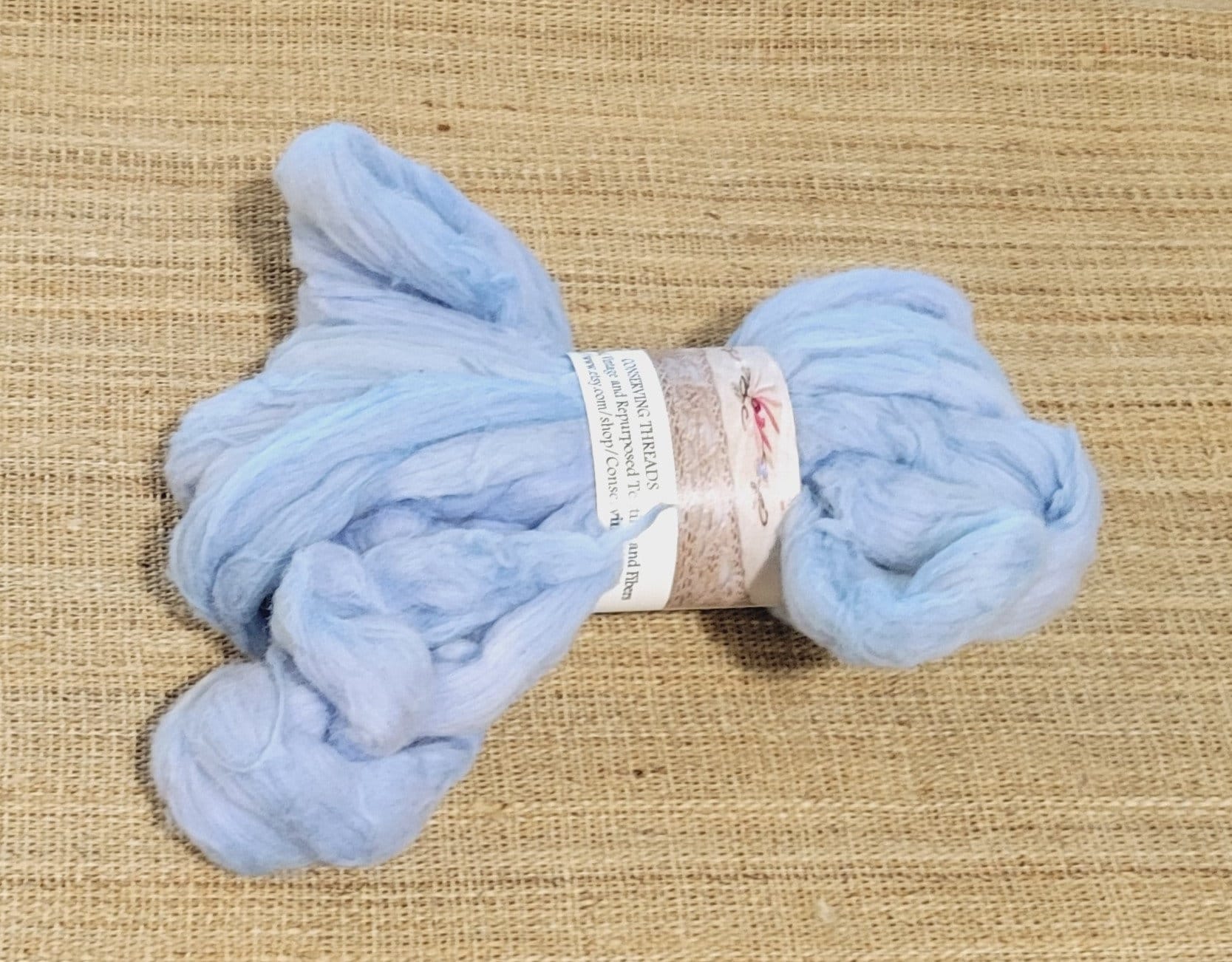 Cotton, 1/2 oz (0.5 ounce) Dyed Acala Cotton Sliver, Hand Dyed in Light Blue Colors. Spin Cotton!!! Crafts and Fiber Arts