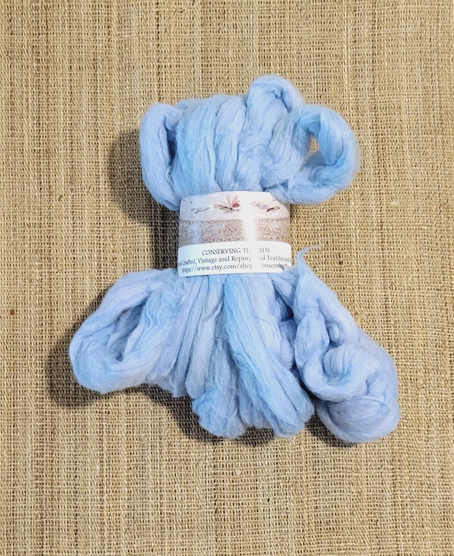 Cotton, 1/2 oz (0.5 ounce) Dyed Acala Cotton Sliver, Hand Dyed in Light Blue Colors. Spin Cotton!!! Crafts and Fiber Arts