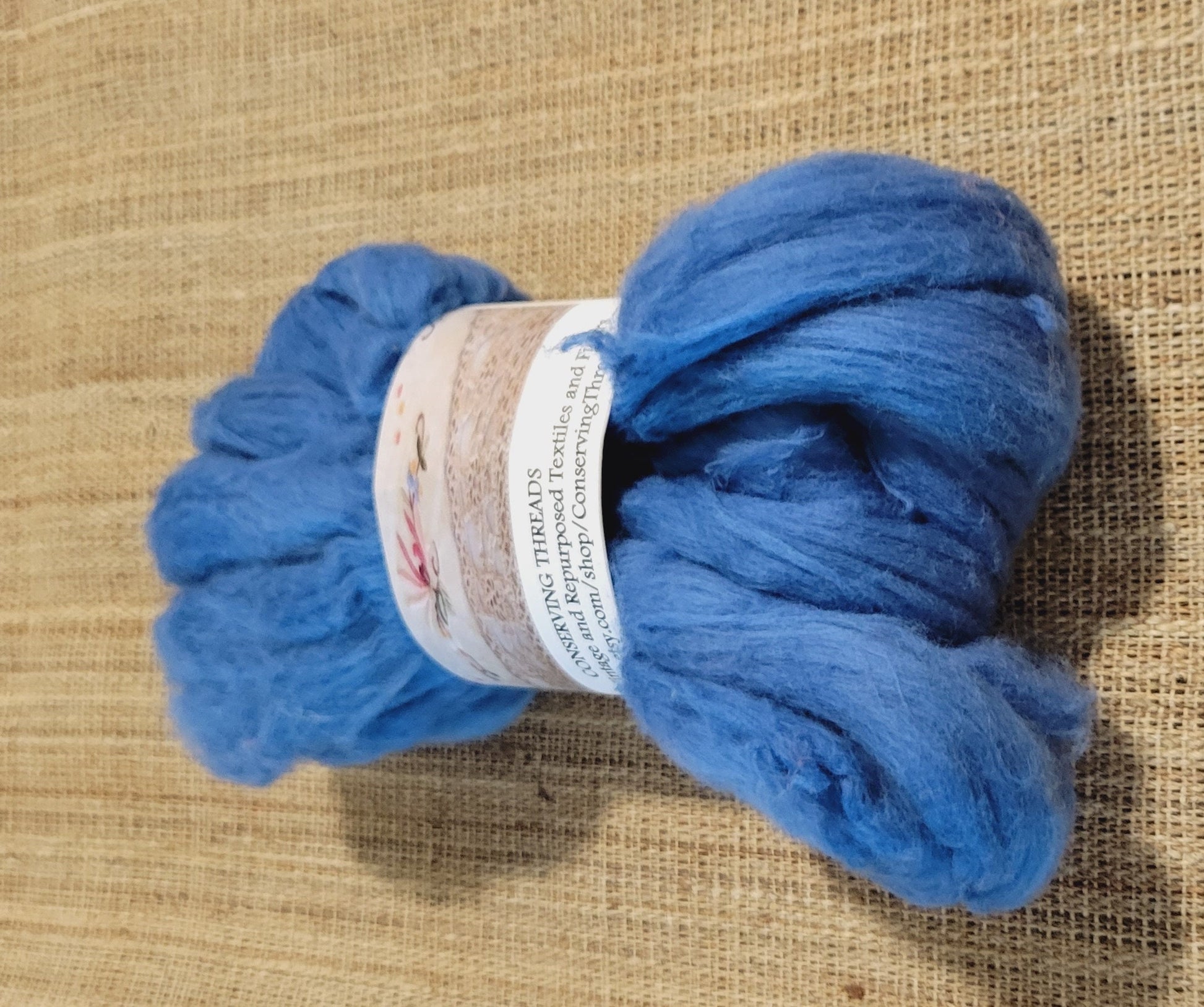 Cotton, 1/2 oz (0.5 ounce) Dyed Acala Cotton Sliver, Hand Dyed in Dark Blue Colors. Spin Cotton!!! Crafts and Fiber Arts