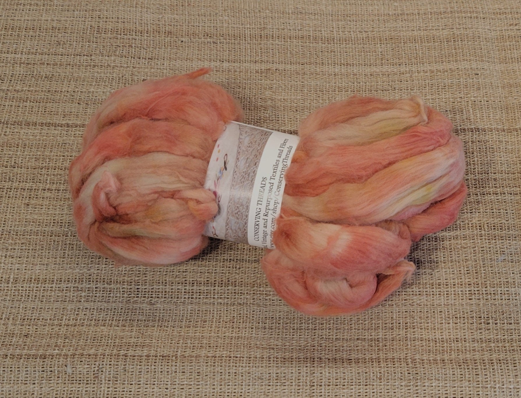 Cotton Sliver, 1 oz (ounce), Red, Rust, Pink & Tan USA Grown Acala Cotton Sliver, Hand Dyed. Spin Cotton!!! Crafts and Fiber Arts