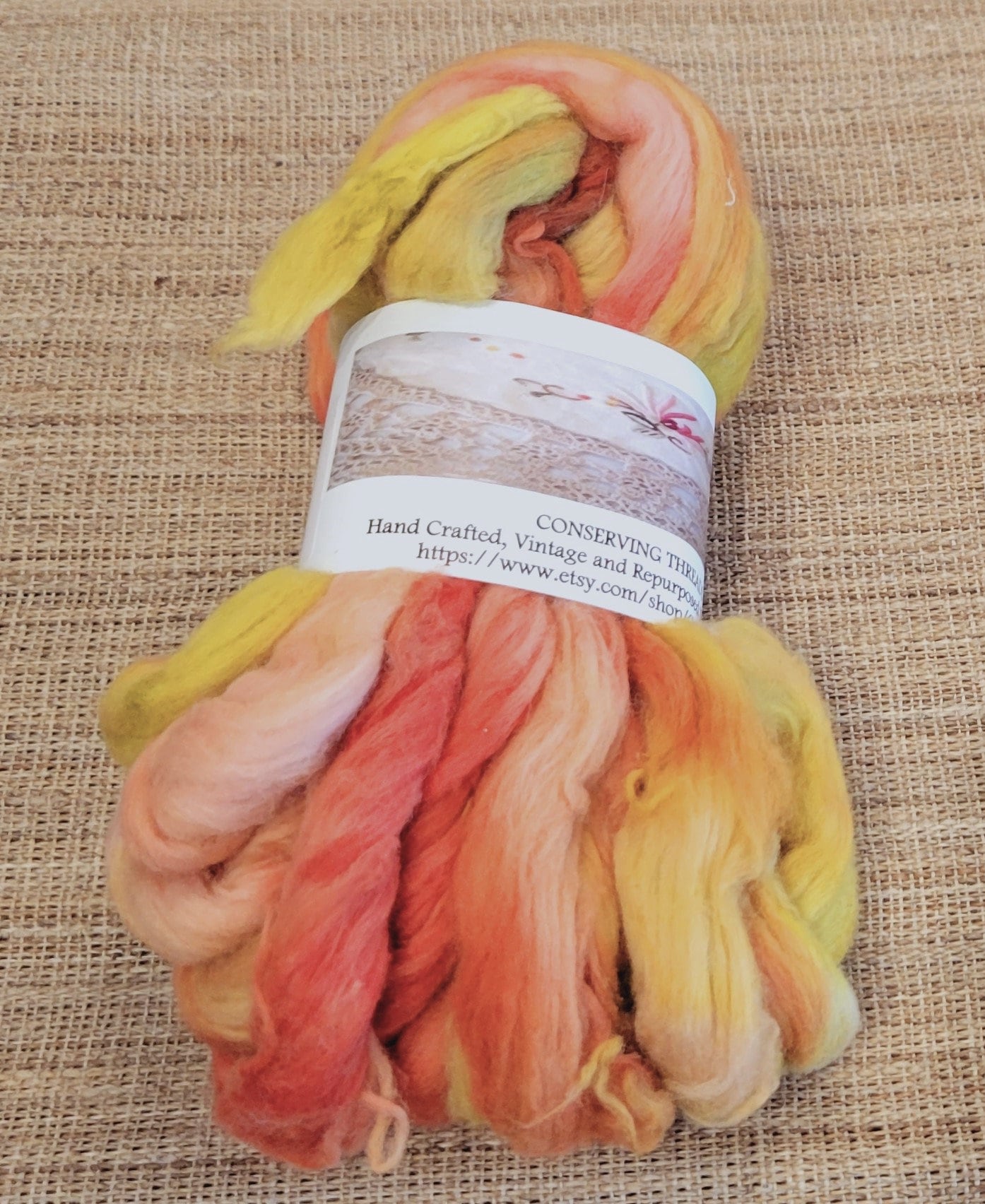 Cotton Sliver, 1 oz (ounce), Pink, Yellow, Gold, Green & Tan USA Grown Acala Cotton Sliver, Hand Dyed. Spin Cotton!!! Crafts and Fiber Arts