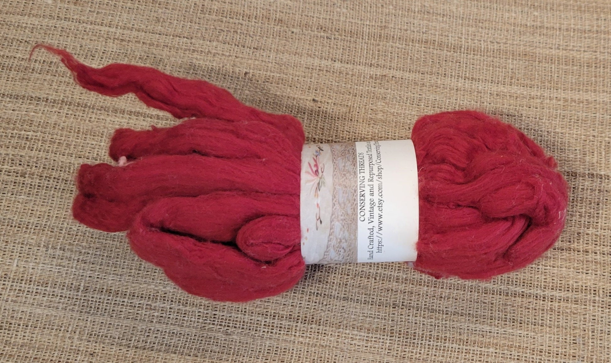 Cotton Sliver, 1/2 oz (0.5 ounce), Red / Rust USA Grown Acala Cotton Sliver, Hand Dyed. Spin Cotton!!! Crafts and Fiber Arts