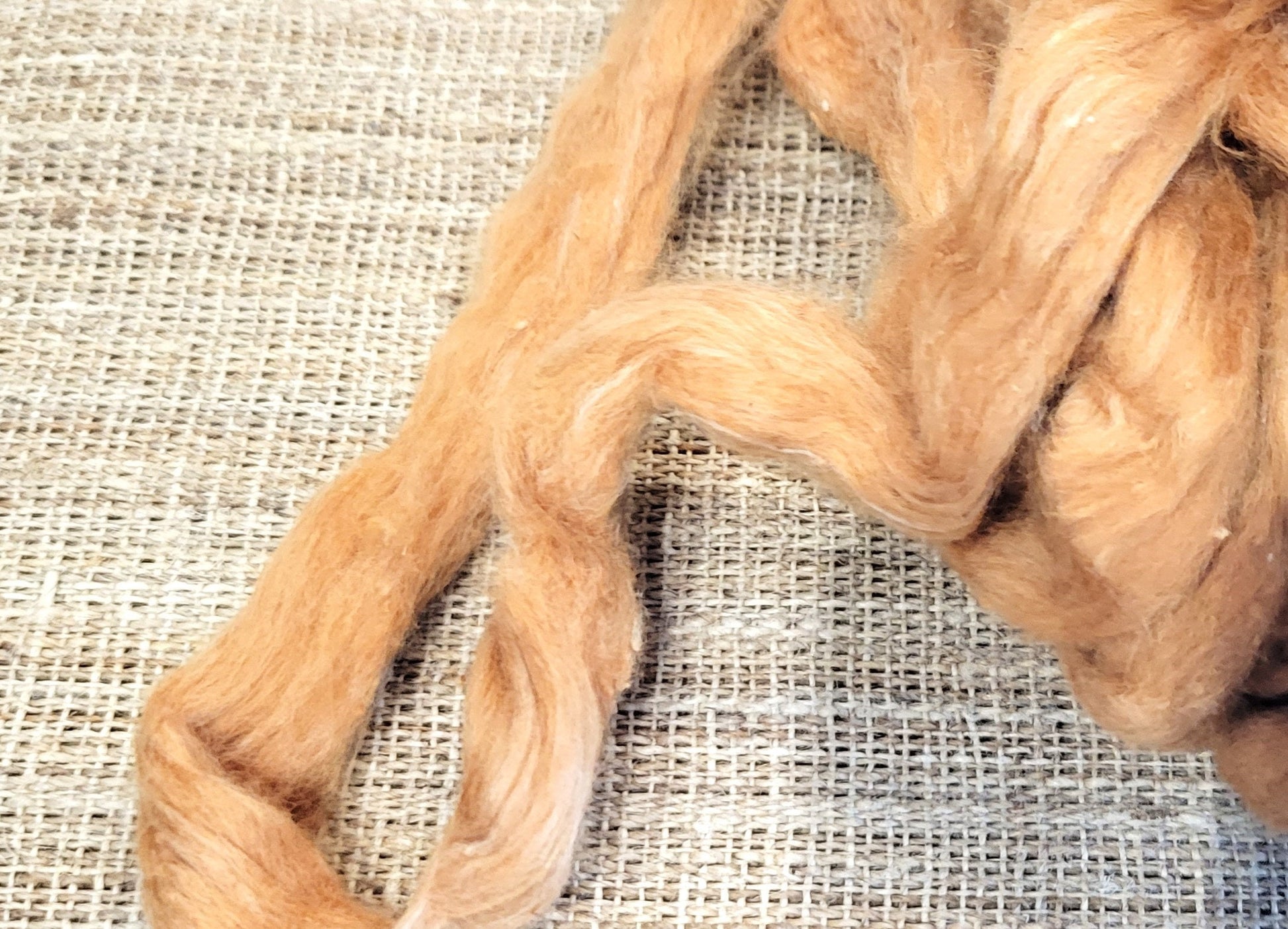 Brown Organic Cotton Sliver. 2 oz. Peruvian Grown Natural Colored. Fair Trade. Great for Spinning, Knitting, Weaving. Roving.