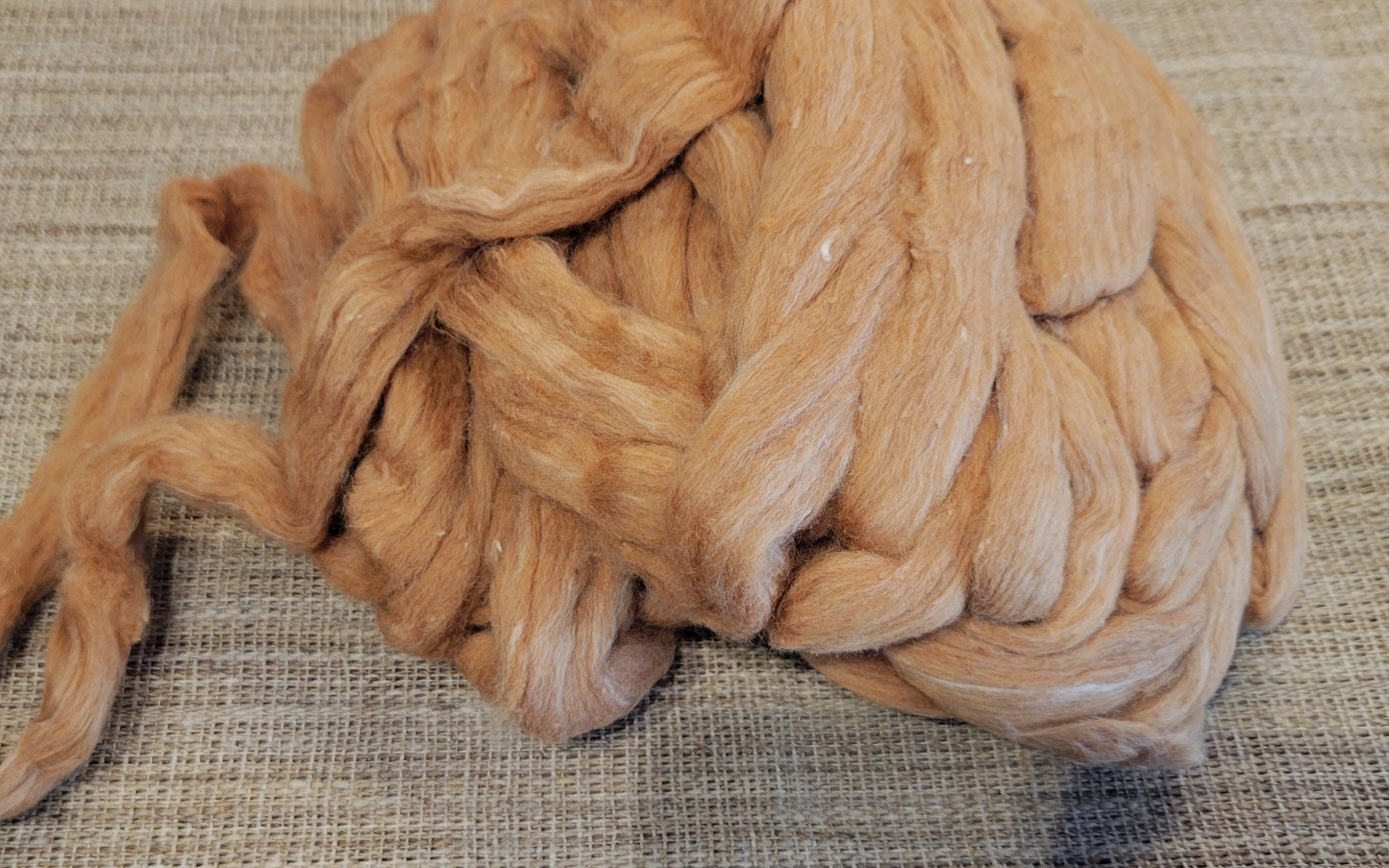 Brown Organic Cotton Sliver. 2 oz. Peruvian Grown Natural Colored. Fair Trade. Great for Spinning, Knitting, Weaving. Roving.