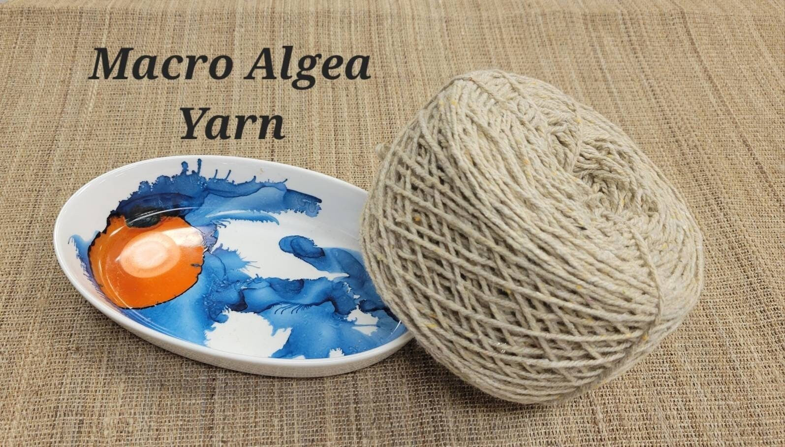 100% Macro Algae or Seaweed Natural Yarn. 250 grams. Worsted Weight Rug Yarn. Great for Kitting, Crochet, Weaving, Craft, Fiber Arts.