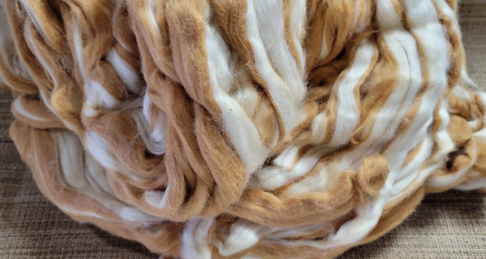 Natural Brown / Natural White Cotton Sliver. USA Grown. Great for Spinning, Knitting, Weaving, Felting