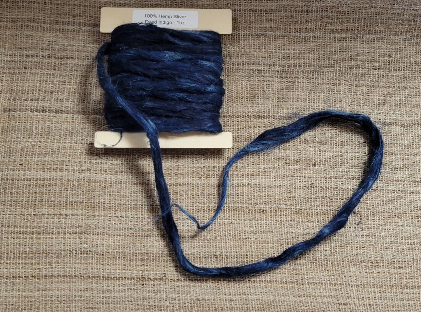 Hemp 1 oz Indigo Silver Fiber Dyed Blue. Great for Spinning, Knitting, Weaving, Crafts, ect.