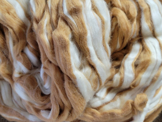 Natural Brown / Natural White Cotton Sliver. USA Grown. Great for Spinning, Knitting, Weaving, Felting