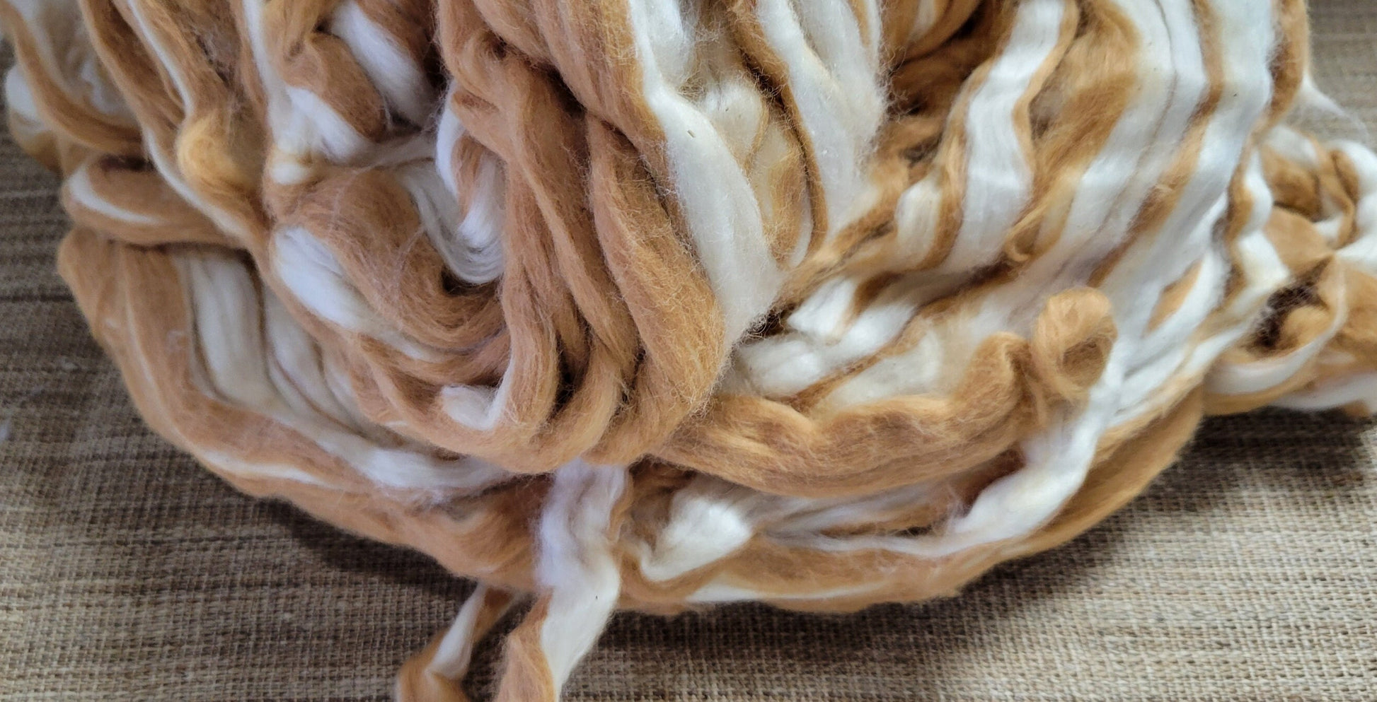 Natural Brown / Natural White Cotton Sliver. USA Grown. Great for Spinning, Knitting, Weaving, Felting