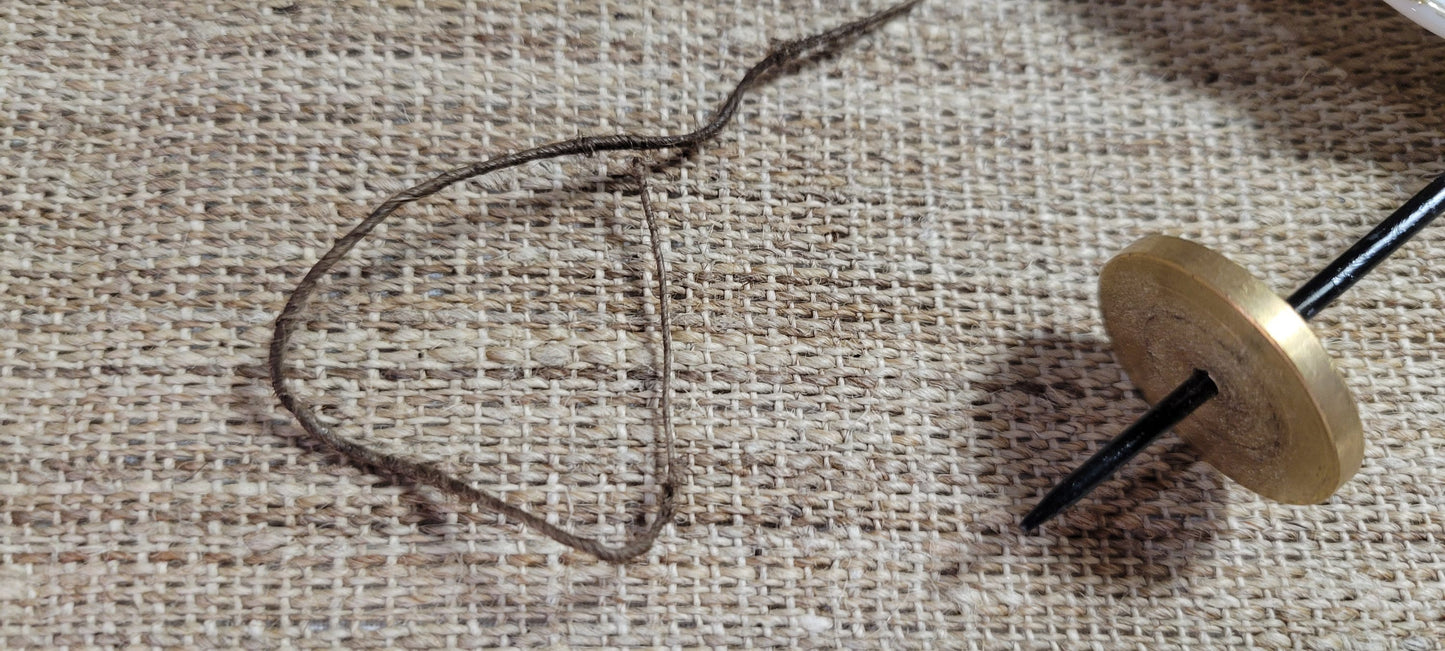 Nettle Yarn, 10 Yards, Dyed Brown with Black Walnuts. Hand Spun, Natural Fiber. Great for Slow Stitch, Embroidery, Mending, Crafts. Bobbin