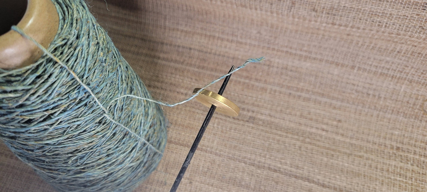 Hemp Yarn, 200 Yards, Light Indigo Dyed. Hand-Spun Skein Natural, Great for Kitting, Basketry, Crochet, Weaving, Slow Stitching & Fiber Arts