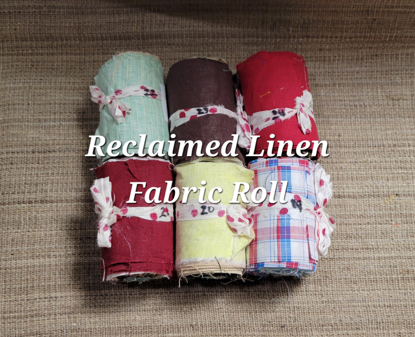 Linen Fabric Rolls - Reclaimed Dress Fabrics - 10 Yards x 3" rolls. Various Colors.