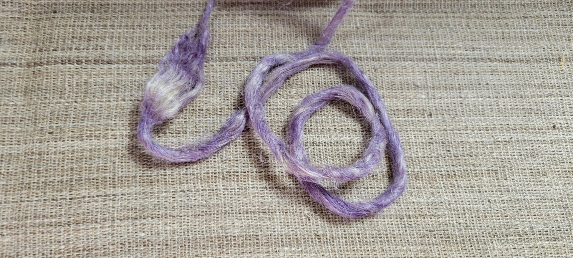 Hemp 1 oz Alkanet Silver Fiber Dyed Purple. Great for Spinning, Knitting, Weaving, Crafts, ect.