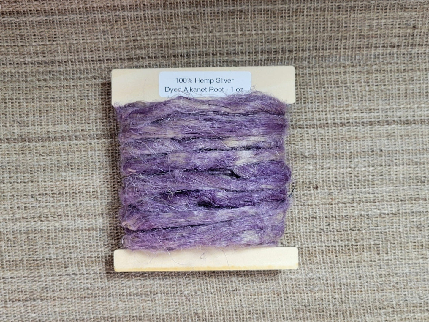 Hemp 1 oz Alkanet Silver Fiber Dyed Purple. Great for Spinning, Knitting, Weaving, Crafts, ect.