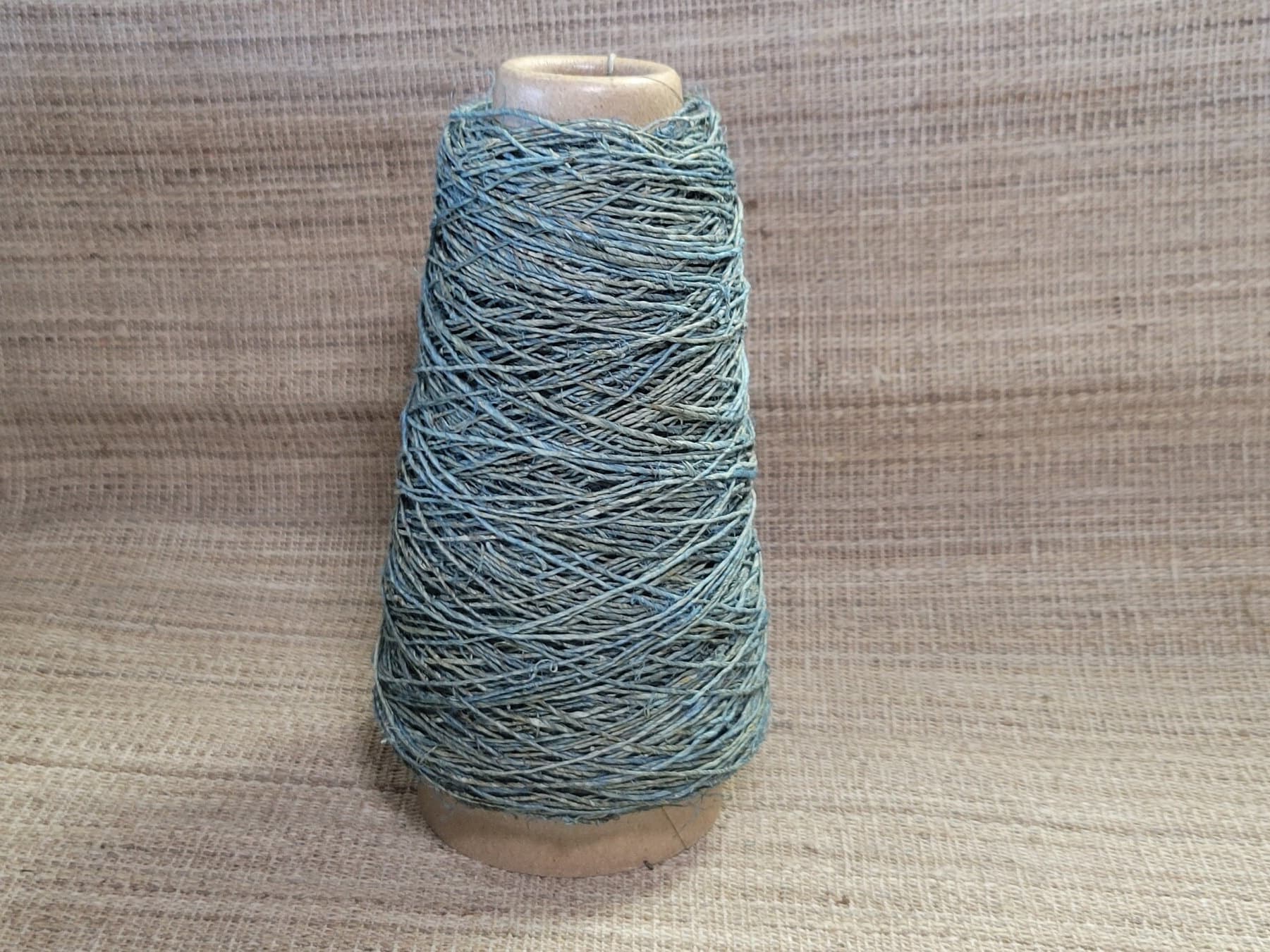 Hemp Yarn, 200 Yards, Light Indigo Dyed. Hand-Spun Skein Natural, Great for Kitting, Basketry, Crochet, Weaving, Slow Stitching & Fiber Arts