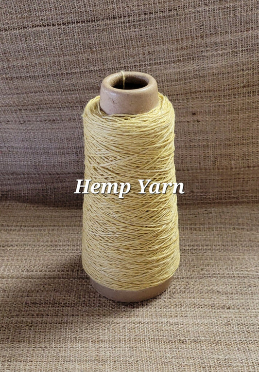 Yellow Hemp 100% 3-ply Yarn 250 Yards Natural Fine Twine Great for Kitting, Crochet, Craft, Fiber Arts