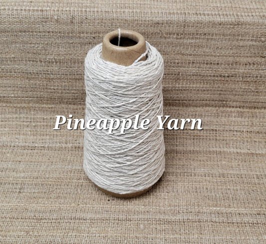 Pineapple Yarn, 250 Yards. Natural. Fingering Weight. Great for Kitting, Crochet, Weaving, Craft, Fiber Arts, Slow Stitching.