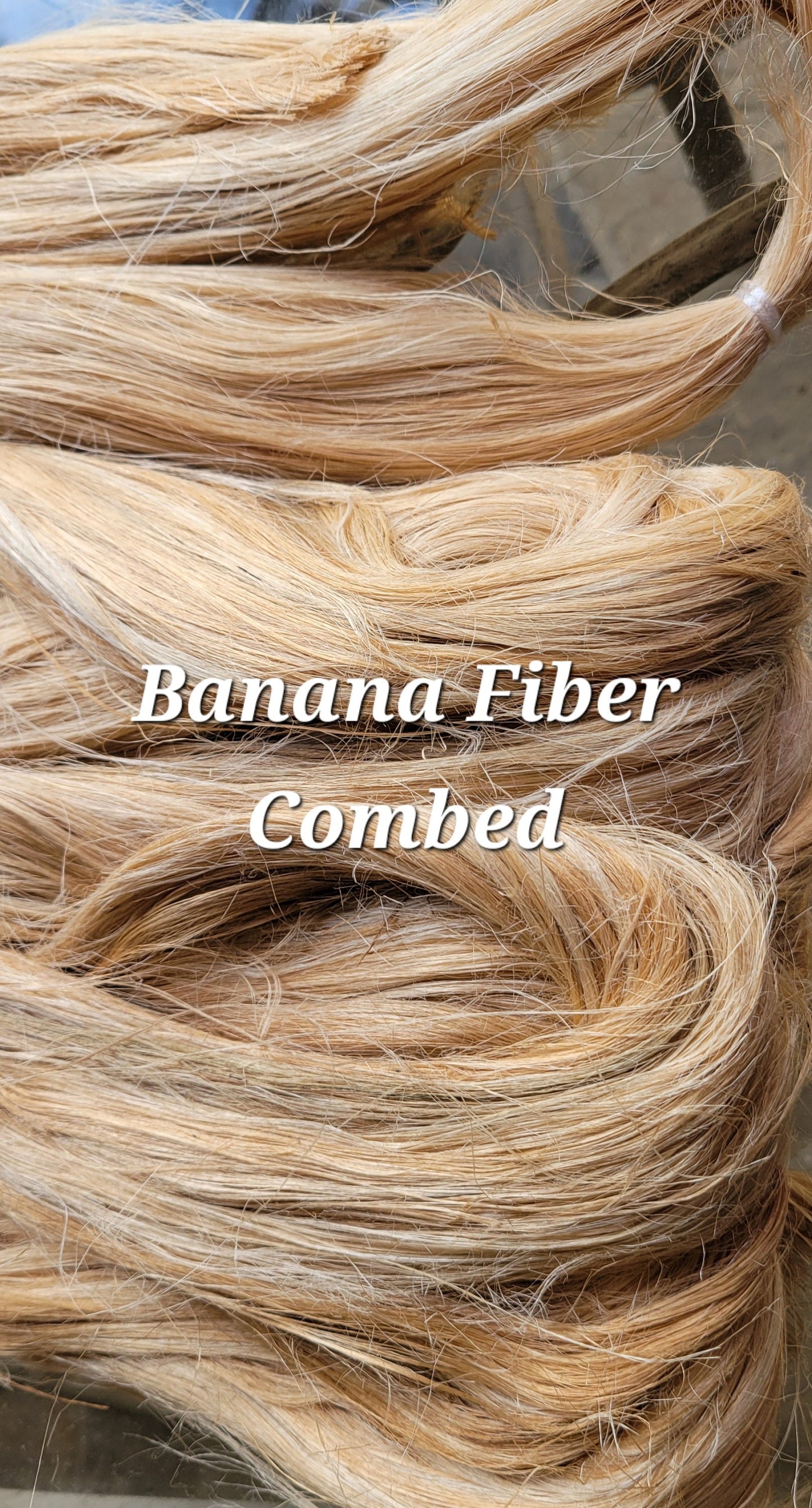 Banana Fiber Combed Bundle. 1 oz. 100% Vegetable Fiber. Great for Basketry, Knitting, Weaving, Fiber Arts