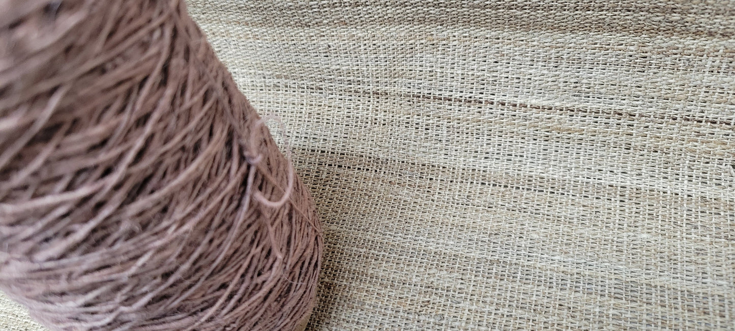 Nettle Yarn - Dyed Black Walnut & Madder - Hand Spun. Red / Brown. Great for Kitting, Crochet, Weaving, Craft, Fiber Arts