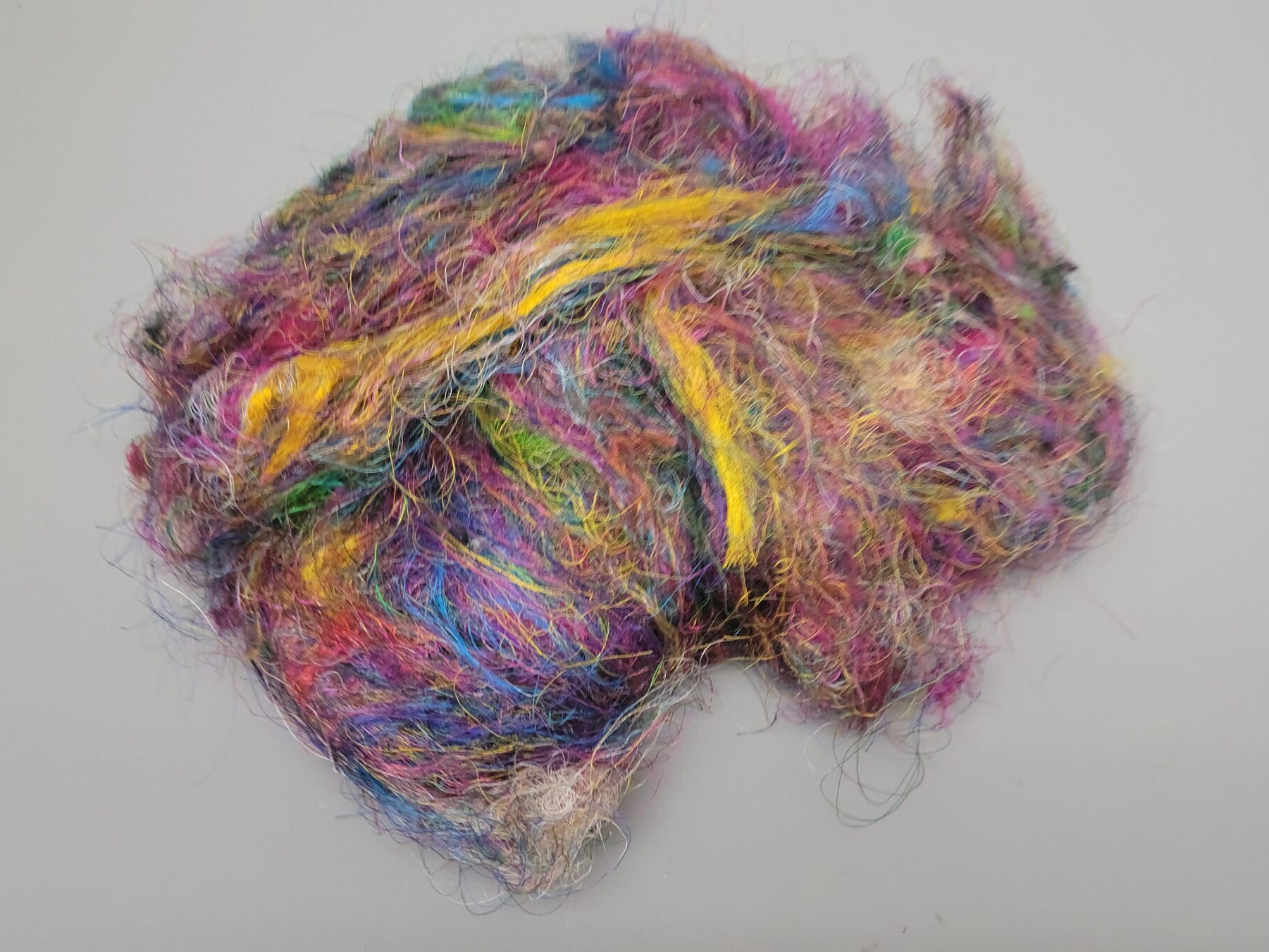 Reclaimed Silk Thread Bundle. 1 ounce. Multi-Colored Loose Threads. 2nd Chance Fibers.