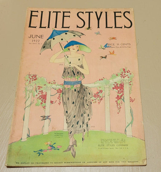 1922 Elite Styles June Original Dressmaker Tailor Fashion Public Catalog Ladies