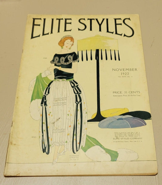 1922 Elite Styles November Original Dressmaker Tailor Fashion Catalog Ladies